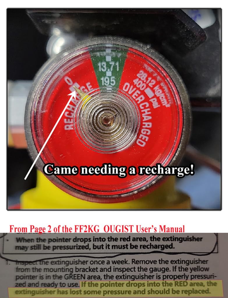 Ougist ABC Dry Chemical Fire Extinguisher, 5 lb – 2-A:10-B:C Rated for Home, Office & Vehicle, Quick Release, Easy-Grip Handle, Ideal for Electrical & Grease Fires, Car Extinguisher, Model FF2KG customer photo 1