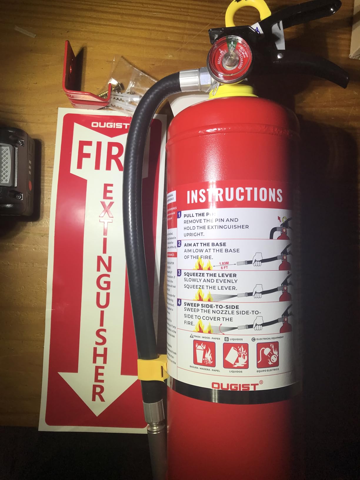 Ougist ABC Dry Chemical Fire Extinguisher, 5 lb – 2-A:10-B:C Rated for Home, Office & Vehicle, Quick Release, Easy-Grip Handle, Ideal for Electrical & Grease Fires, Car Extinguisher, Model FF2KG customer photo 2