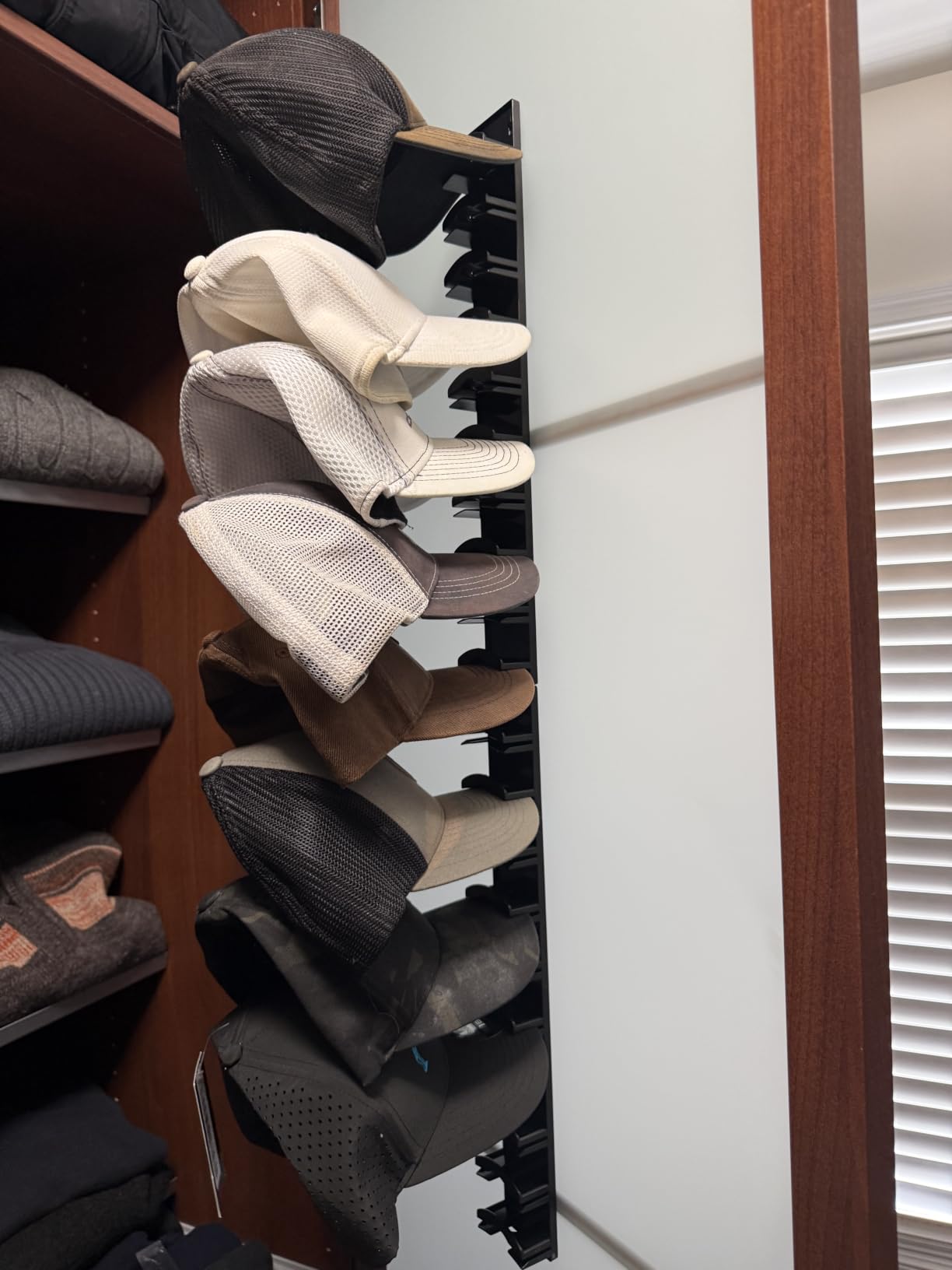 Hat Organizer for Baseball Cap 2Pack, Hold up to 20 Hat Adhensive for Wall customer photo 1