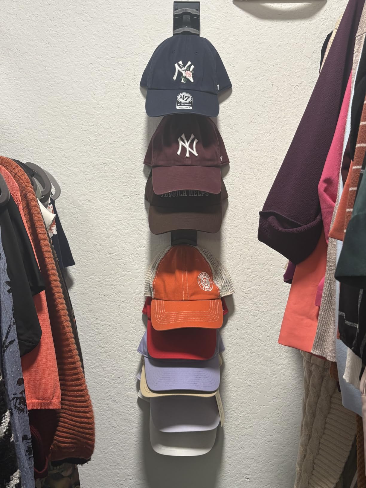 Hat Organizer for Baseball Cap 2Pack, Hold up to 20 Hat Adhensive for Wall customer photo 2
