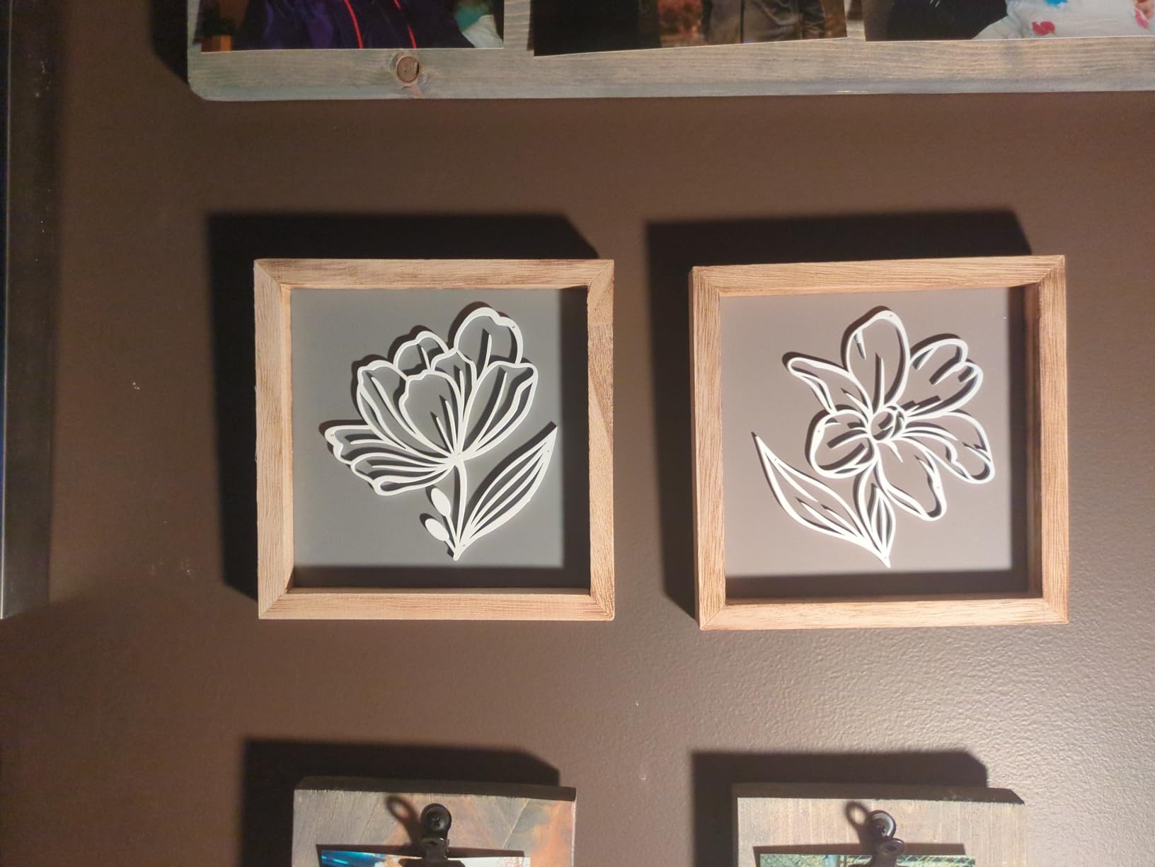 Tide and Tales 3D Framed Wall Art, Set of 4, Floral Boho Wall Decor | 7x16in, Lightweight, Wooden, Ready-to-Hang Wall Decor for Living Room, Bathroom, Bedroom or Office, Botanical Farmhouse customer photo 2