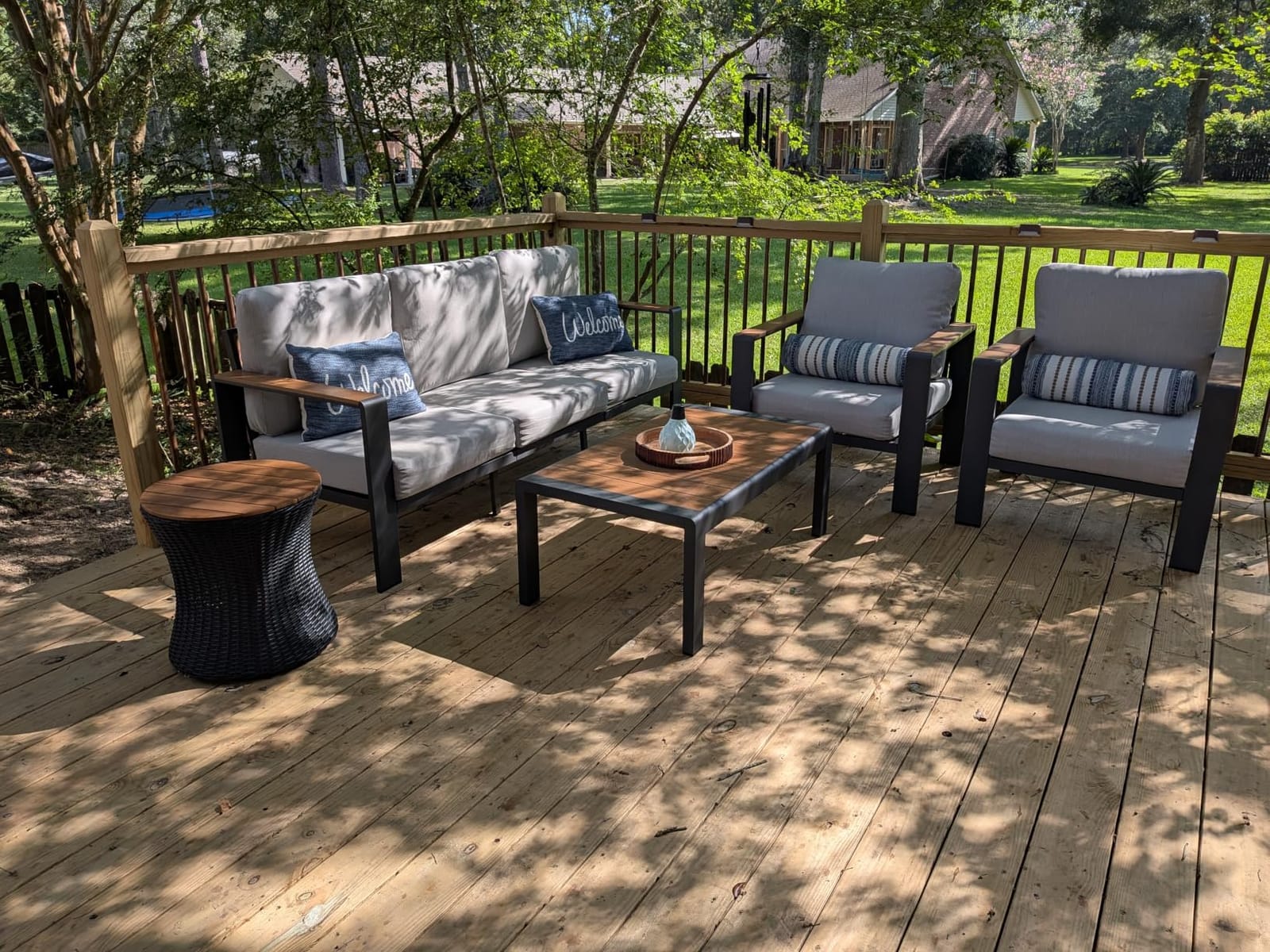 Aluminum Outdoor Patio Furniture, 3 Seats All-Weather Outdoor Patio Sofa with Washable Thick Cushion, Patio Sofa Couch for Porch, Balcony, Deck, Yard, Gray customer photo 1