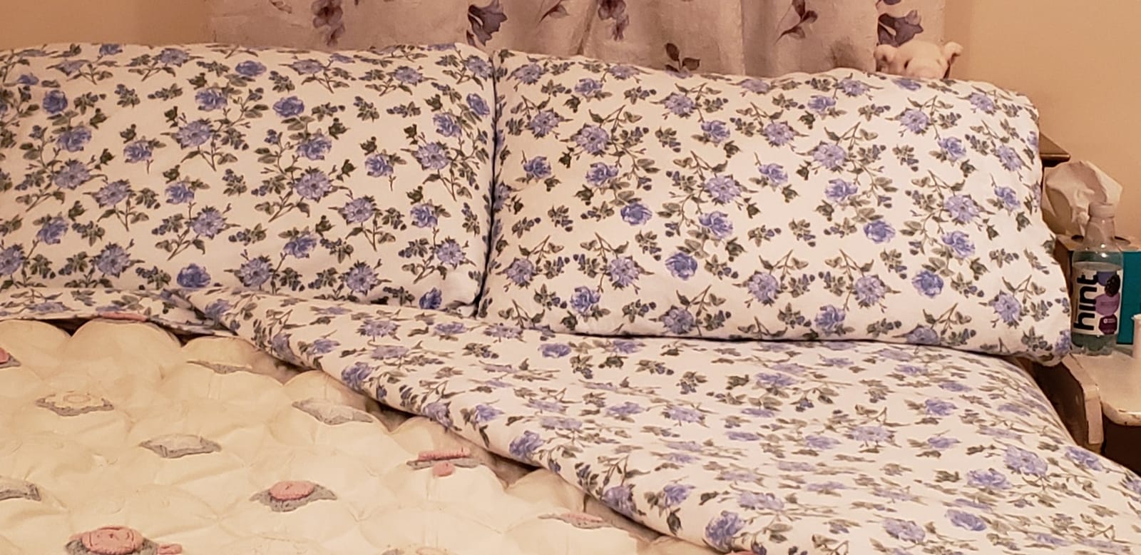 RUVANTI 100% Cotton Sateen Sheets Queen Size, Sweet Pea Fest customer photo 2