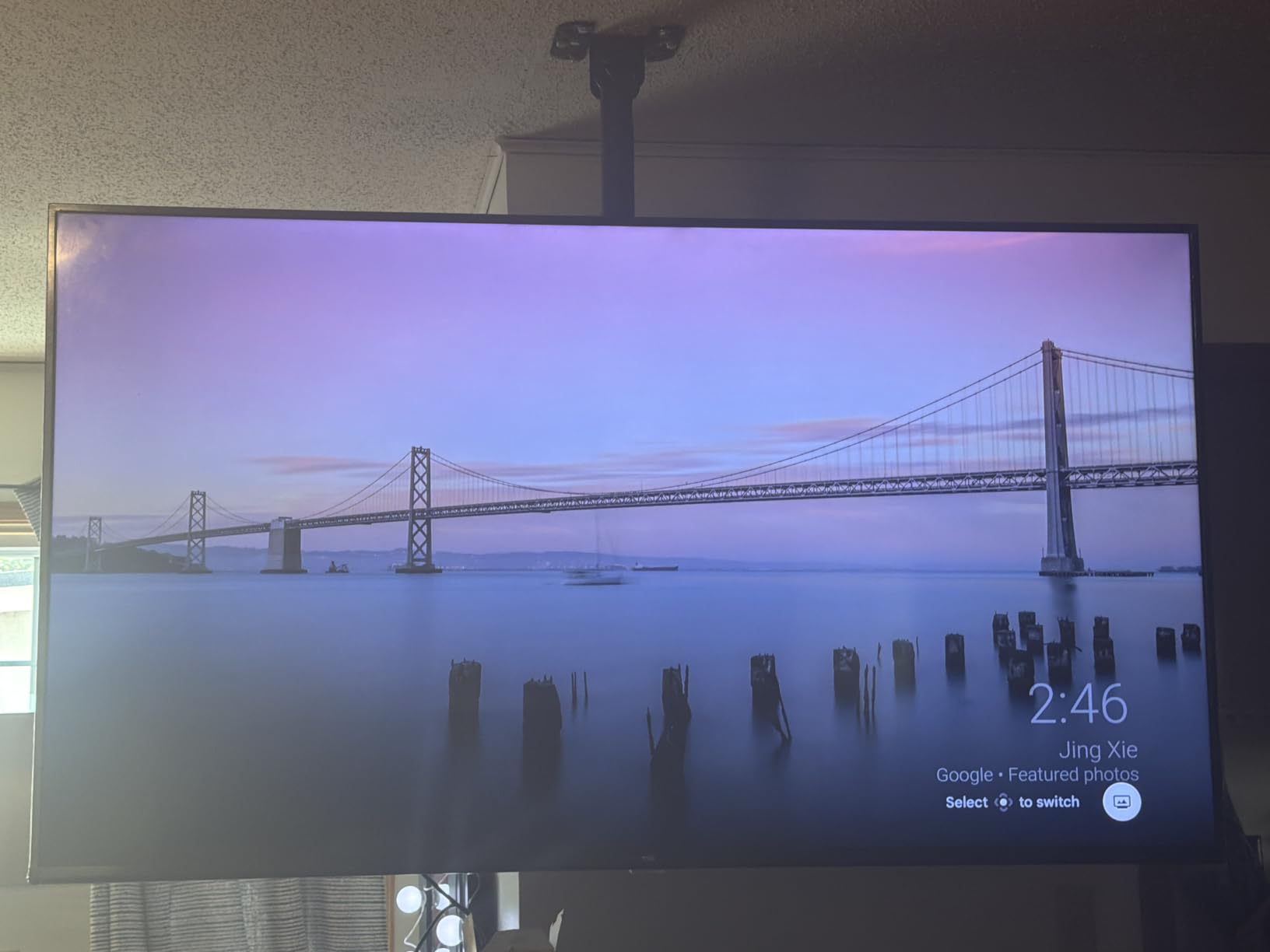 VIVO Black TV Ceiling Mount for 43 to 86 inch Screens, MOUNT-VC86-3 | Full Swivel, Telescoping Height Adjustment, 3ft Extension Pole, Fits Pitched/Vaulted Roof, Max VESA 600x400mm, Holds 132 lbs customer photo 2