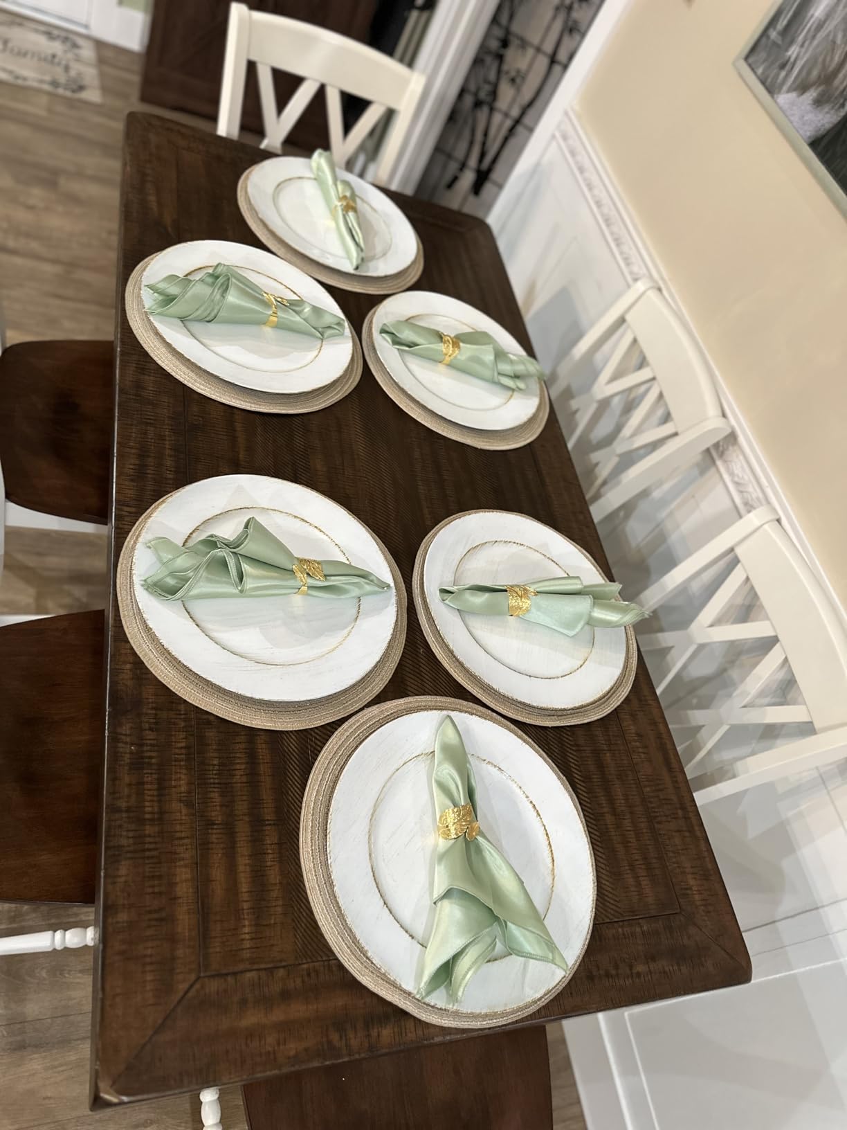 Gold Napkin Rings Set of 12, Solid Metal Laurel Leaf Table Decor customer photo 1