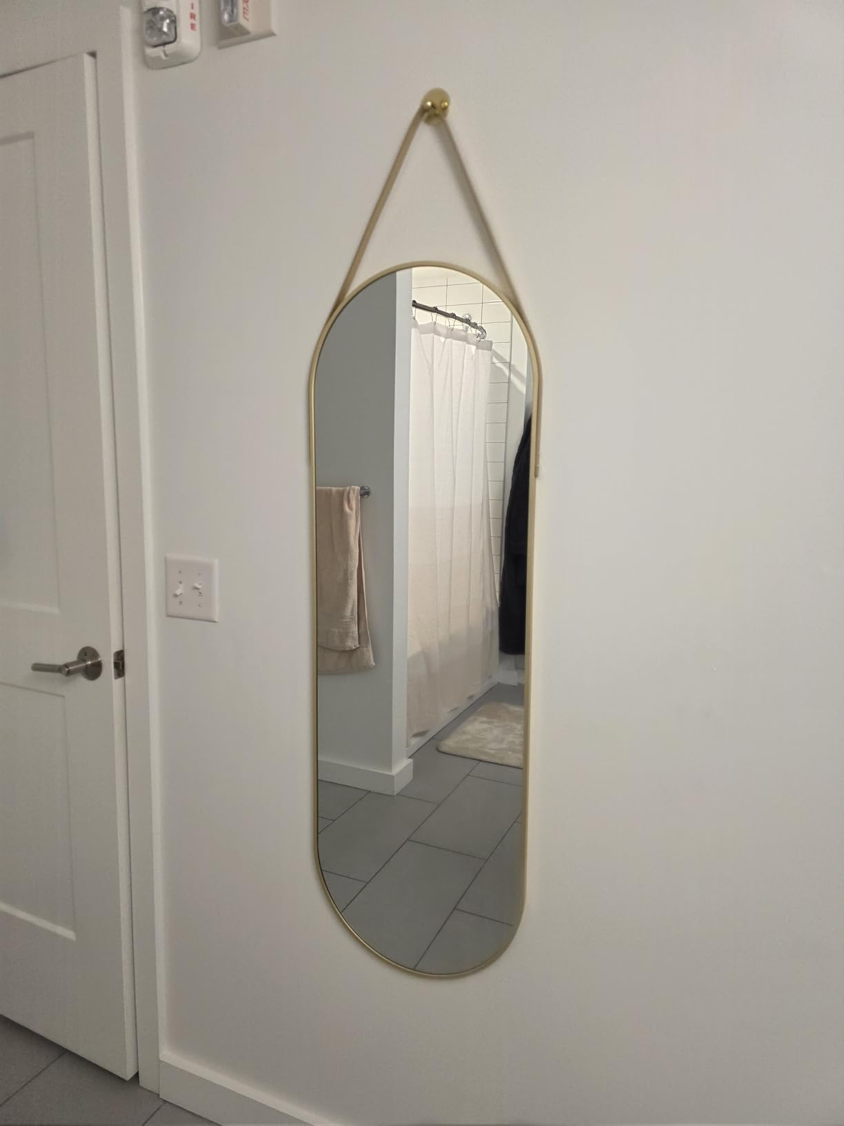 78''x38'' Oversized Full Length Mirrors, Arched Floor Mirror with Stand, Full Body Large Standing Mirror/Leaning/Hanging Wall Mounted for Living Room, Bedroom, Gold customer photo 2