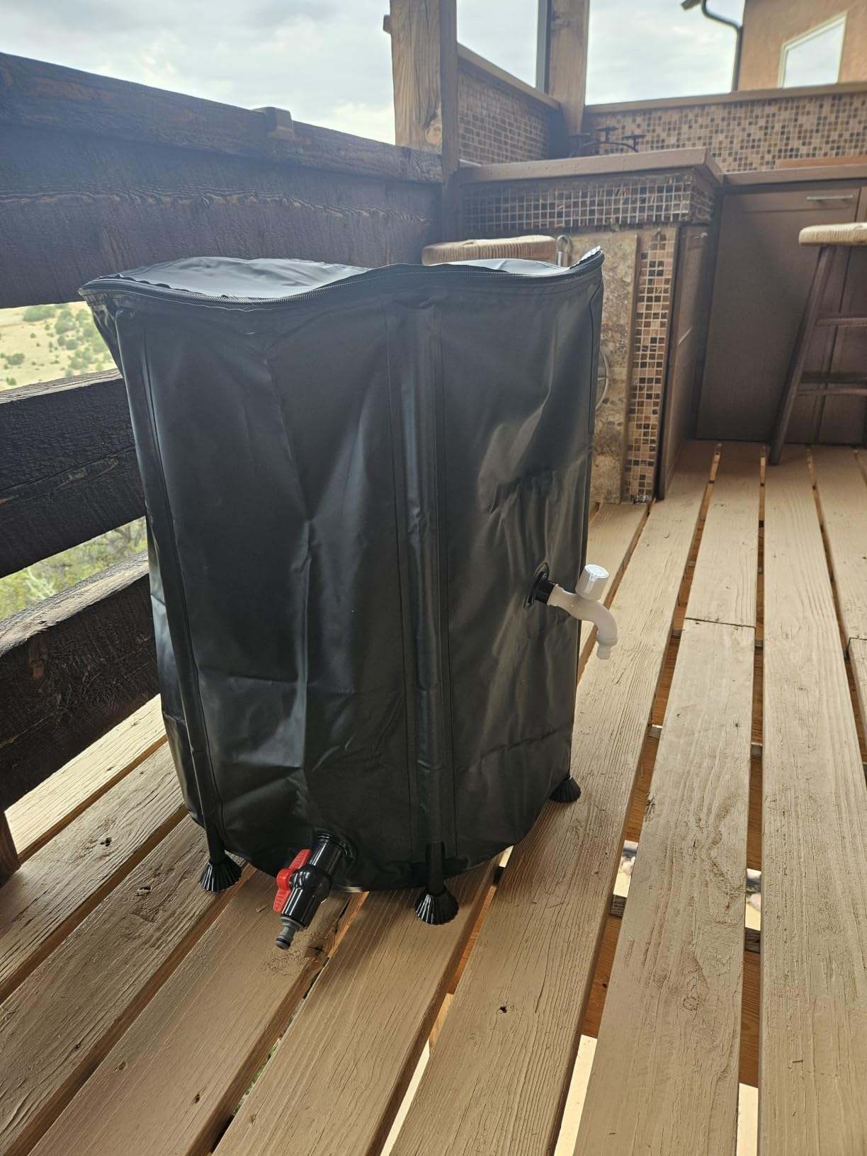 Collapsible Rain Barrel Water Storage Containers-53 Gallon Portable Rainwater Collect System Water Tank to Collect Rainwater from Gutter Downspout Water Catcher with Spigots, Filter & Overflow Kits customer photo 2