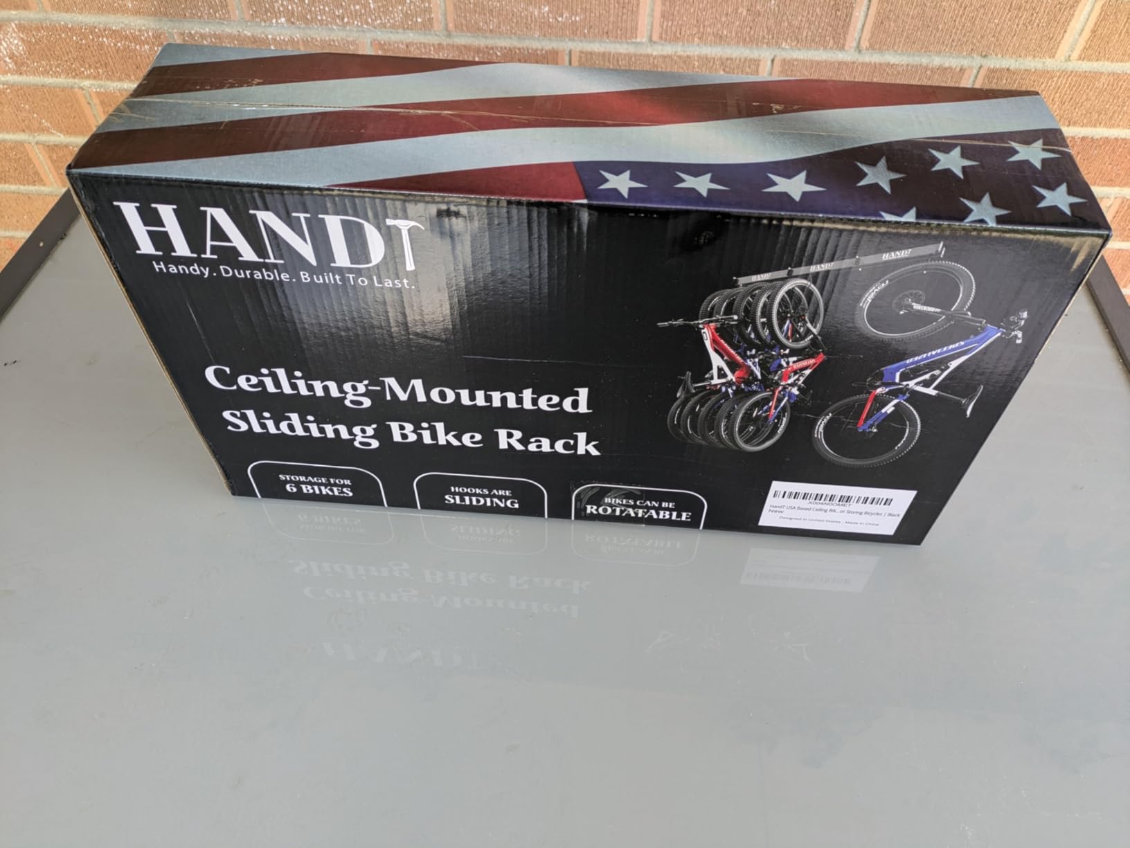 USA Based Ceiling Bike Rack Garage Storage Mount, Bicycle Hanger For Up To 6 Bikes, Sliding 51