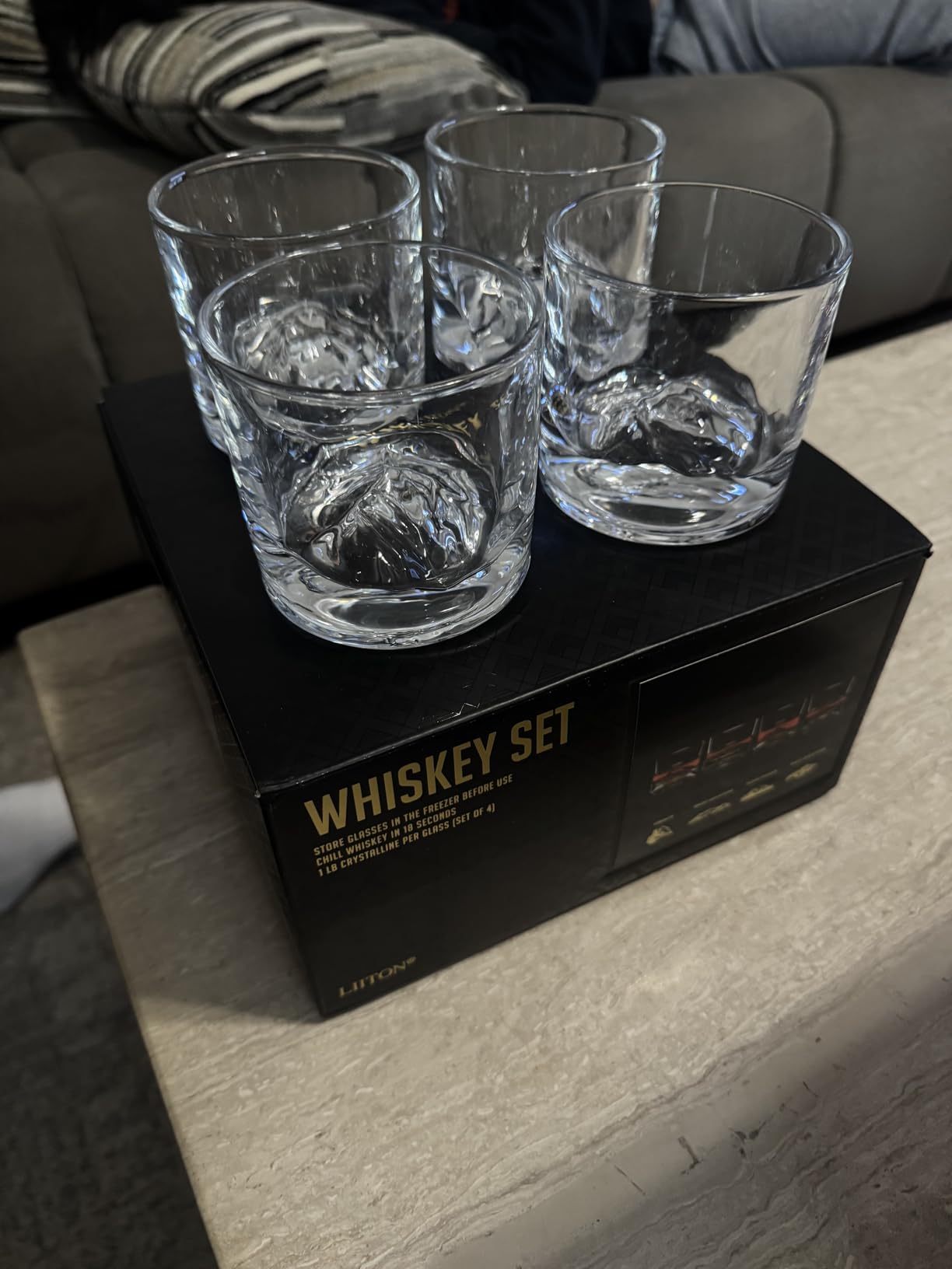 LIITON American Peaks Old Fashioned Whiskey Glasses, Set of 4, Mens Gift customer photo 1