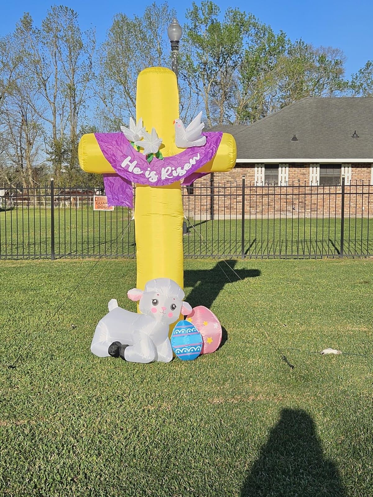 8FT Easter Inflatables Outdoor Decorations Climbing Inflatable Bunny Decor, Inflatable Bunny Basket with Eggs Decor, Easter Blow Ups for Outside Roof Yard Shop Lawn Fence customer photo 1