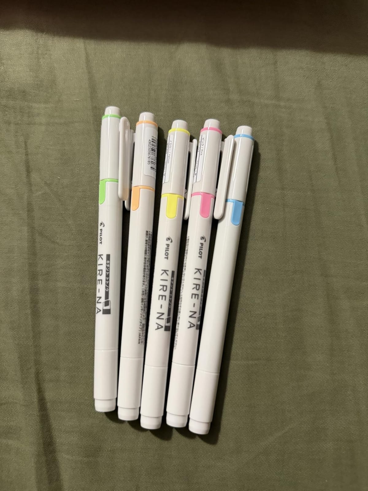 PILOT KIRE-NA Highlighter Set, Basic 5 Colors, Chisel and Fine Tip, Quick-Dry Pigment Ink, SKIW-1-5C1 customer photo 2