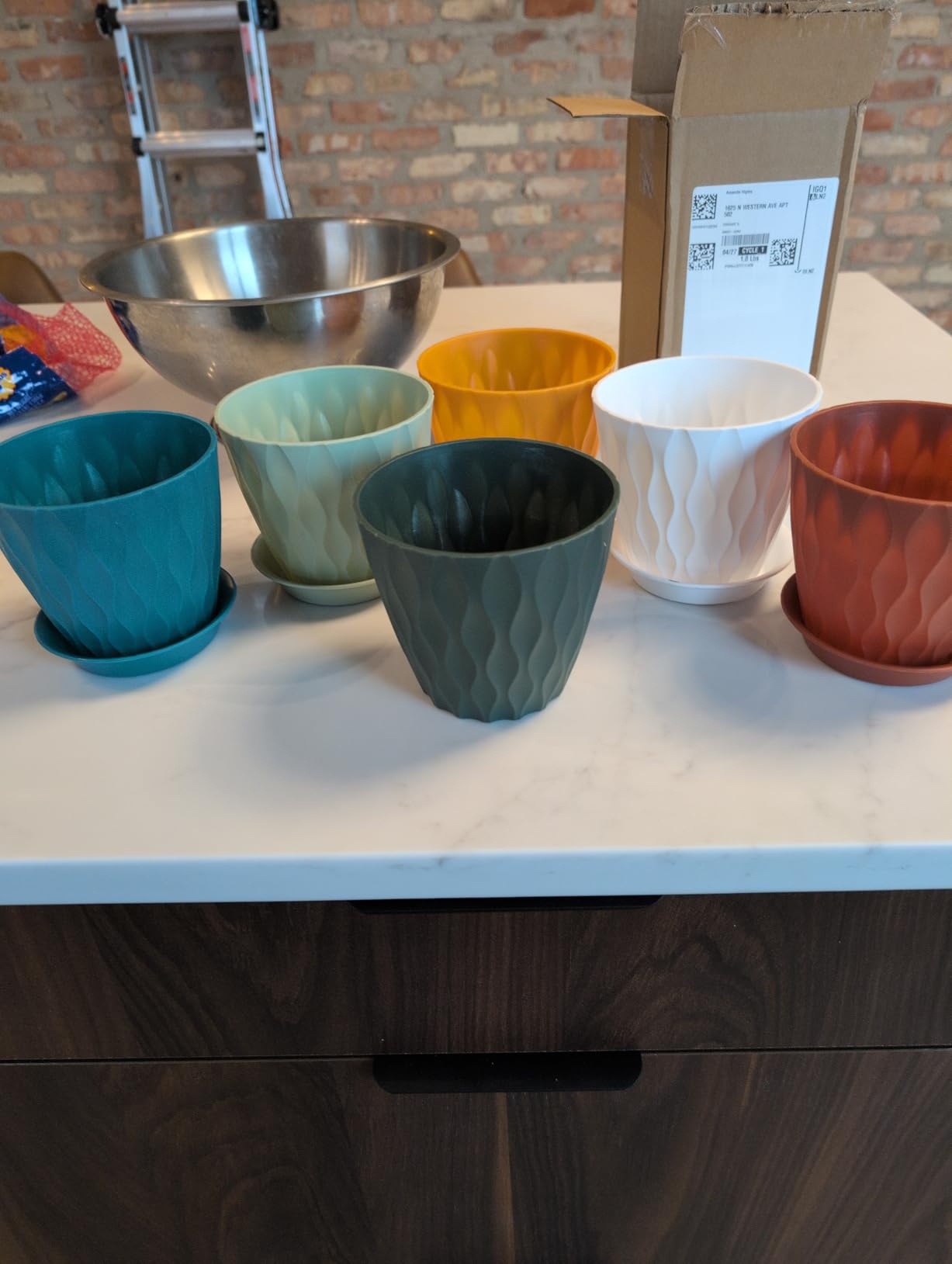4 Inch Plant Pots, 6 Pack Indoor Flower Pots, Planters with Drainage Holes and Trays for Orchids, Violets, Succulents, Herbs, and Other Plants,Corolful customer photo 1