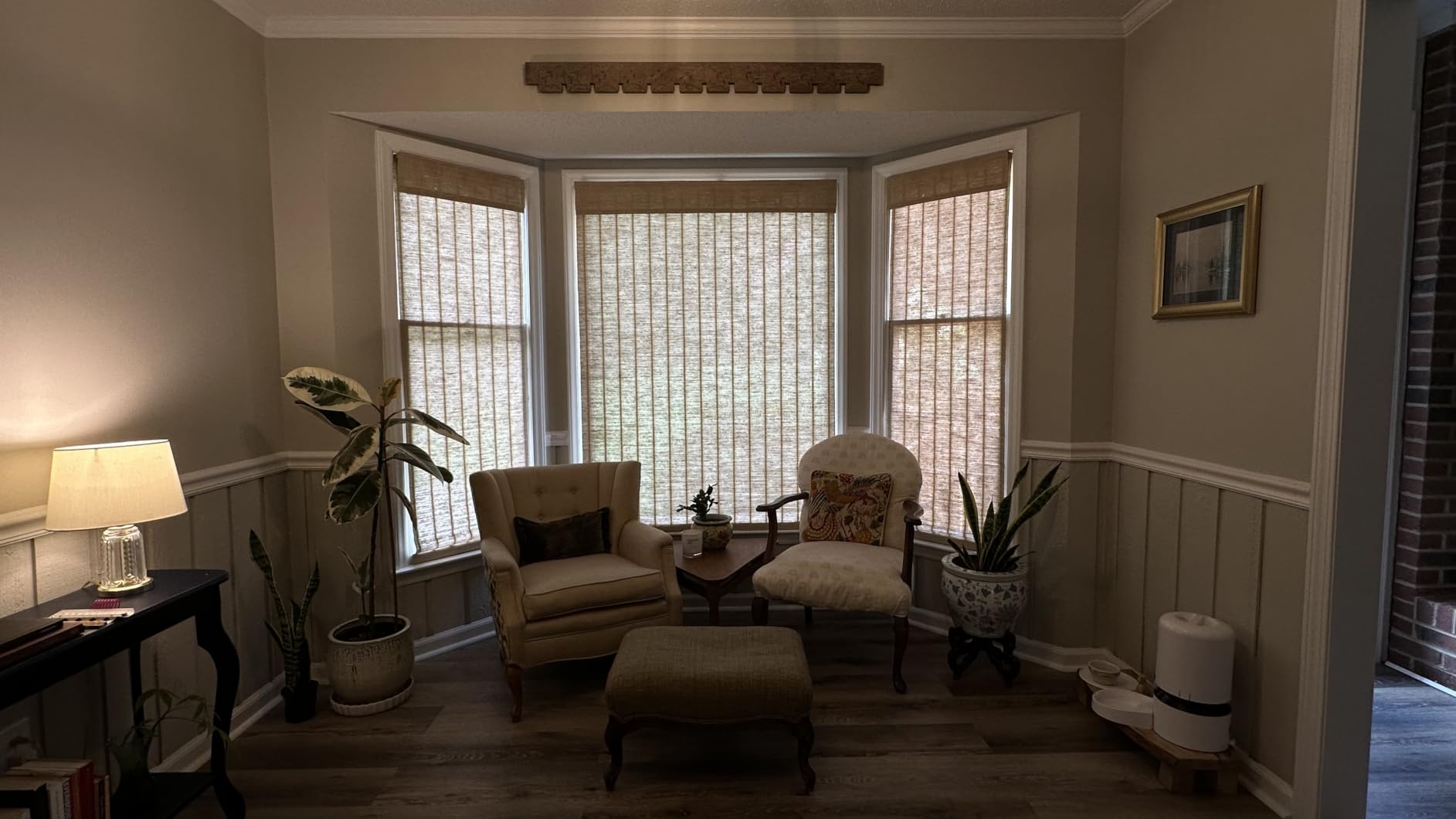 Bamboo Roman Shades, Easy Installation Oatmeal Woven Wood Shades, Cordless Custom Blackout Bamboo Window Shades for Doors Windows customer photo 1