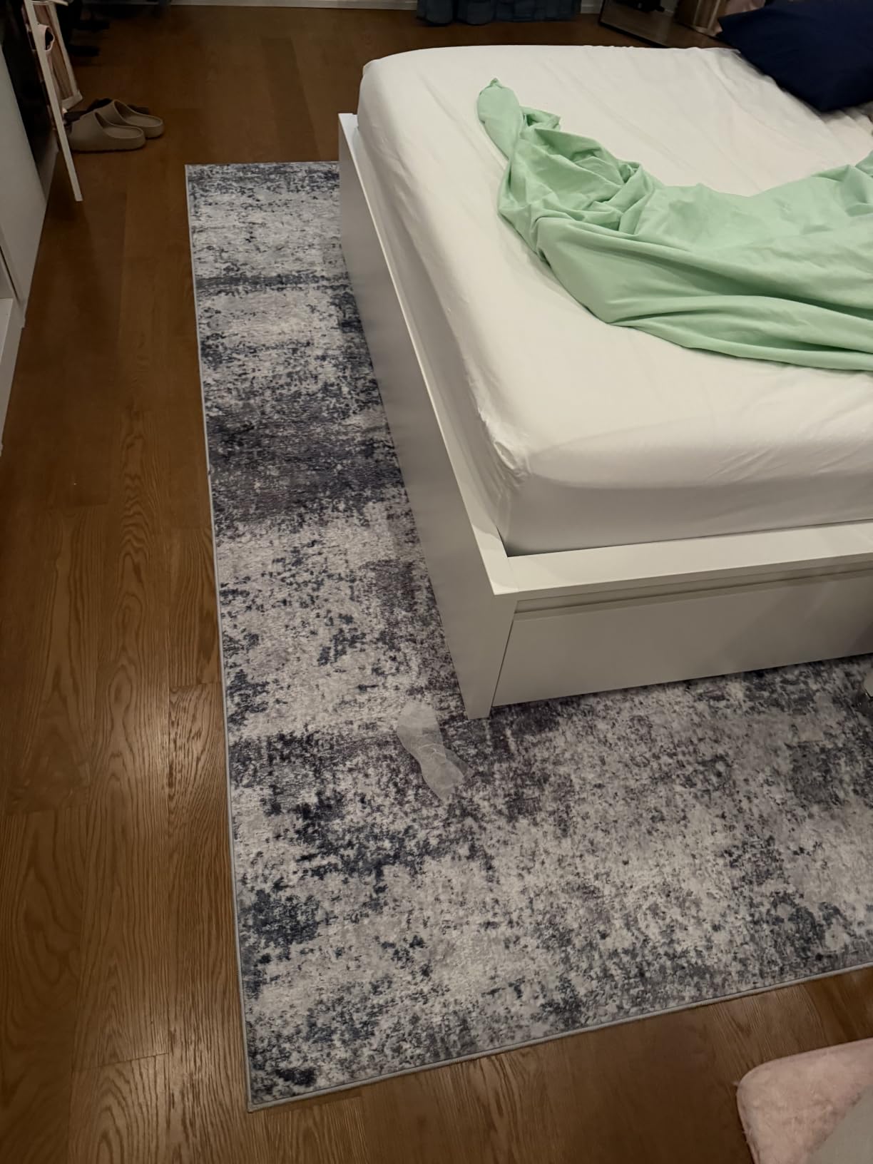 9x12 Area Rugs for Living Room Washable Bedroom Dining Room Blue Grey | Modern Abstract, Non-Slip Backing, Soft, Low-Pile, Foldable, Water Repellent, Pet Proof, Non-Shedding, Indoor customer photo 1