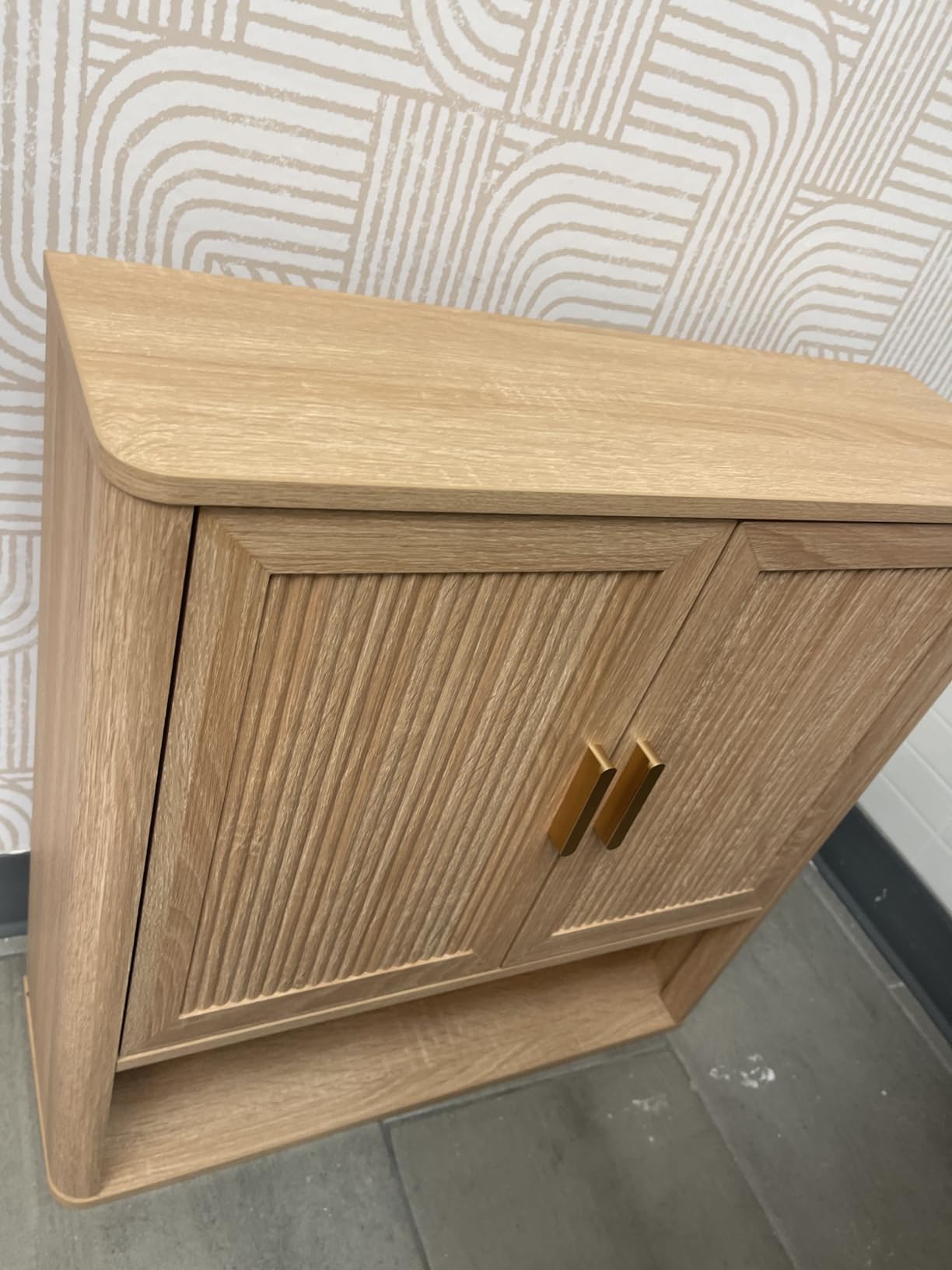 Bathroom Wall Storage Cabinet, Medicine Cabinet with Adjustable Wood Shelf & Doors, Over the Toilet Storage Cabinet Above Toilet Storage for Laundry Room & Living Room Kitchen Storage Islands (Oak) customer photo 1