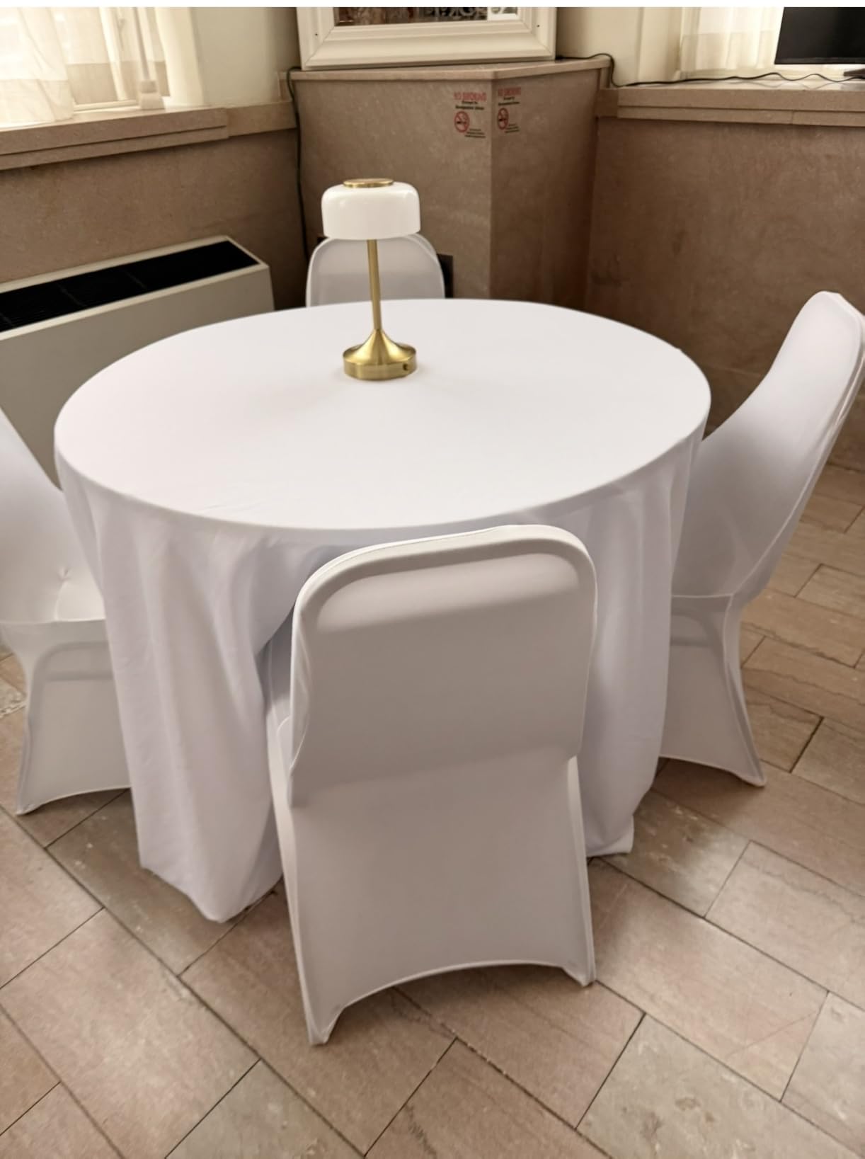 2 Pack Spandex Table Skirts for 6 Ft Rectangle Tables, Black Tablecloths customer photo 1