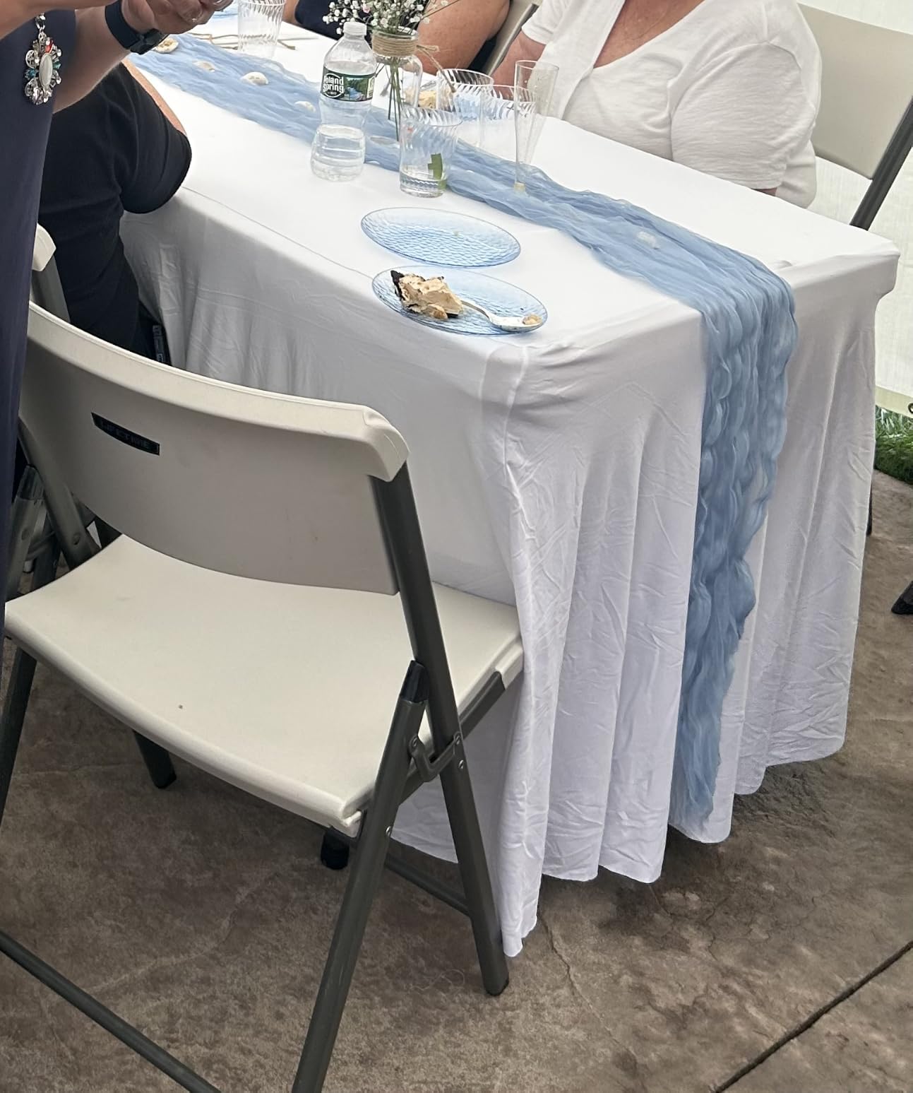 2 Pack Spandex Table Skirts for 6 Ft Rectangle Tables, Black Tablecloths customer photo 2