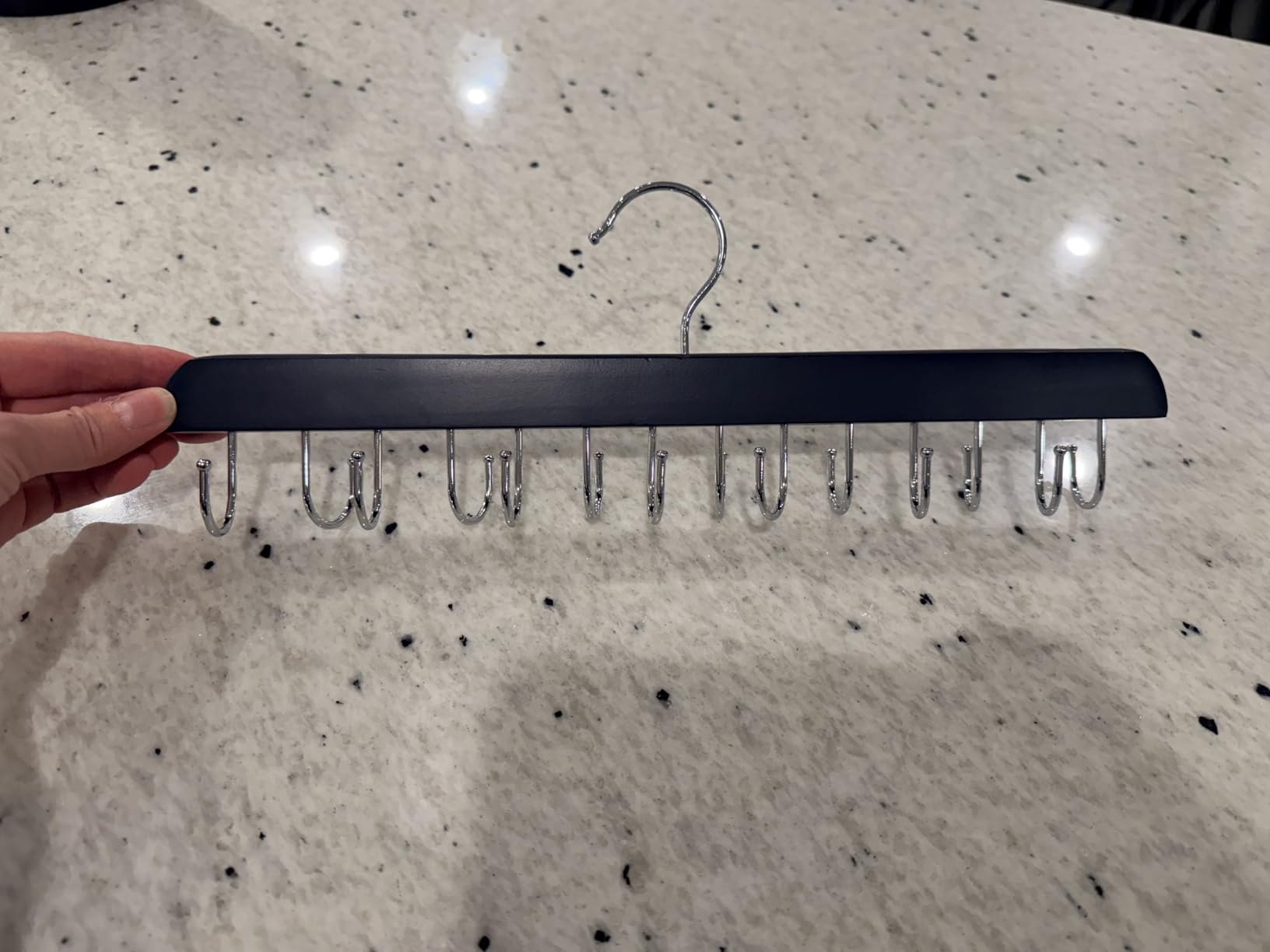 Belt Organizer with 14 Hooks, Sturdy Wood Belts Rack Closet Accessories customer photo 1