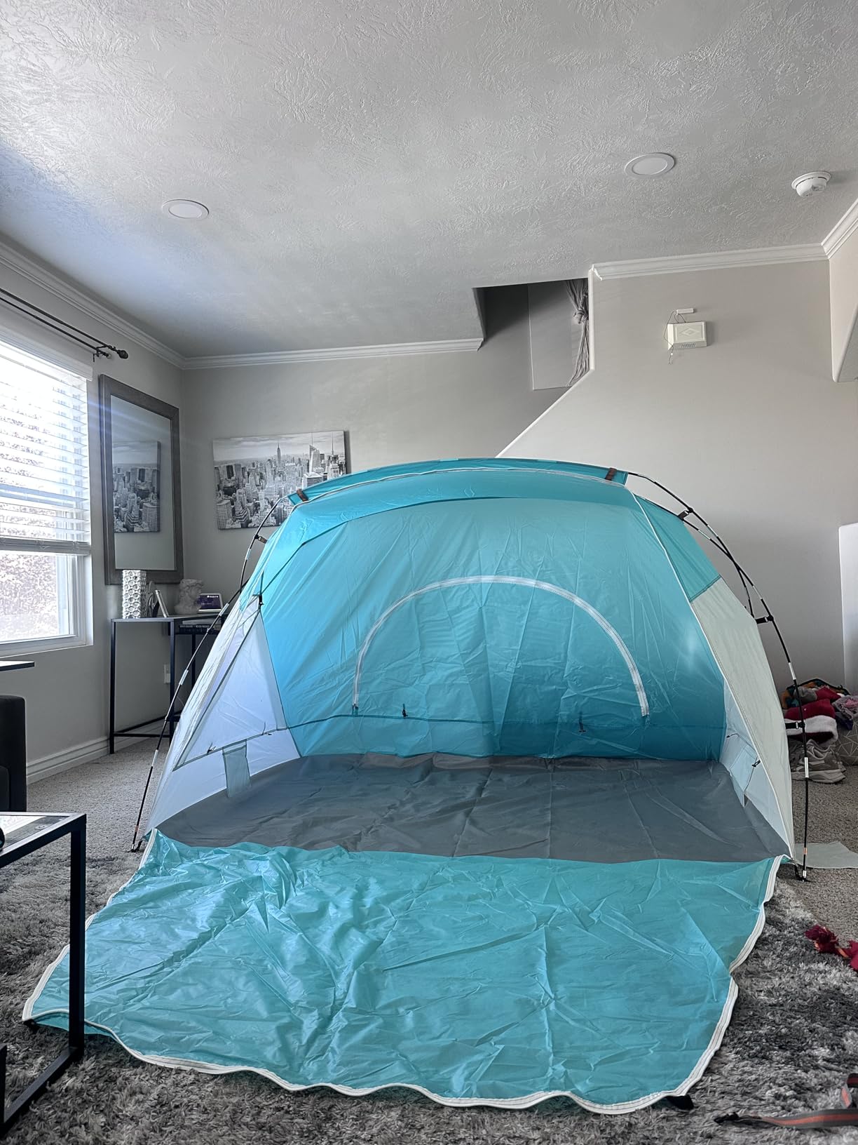 Beach Tent, Portable Sun Shelter for 2/3/4/6-8 Person with UPF 50+ UV Protection, Easy Setup Waterproof Beach Shade Canopy Cabana for Family Outdoor and Picnics, Fishing with Carrying Bag customer photo 1