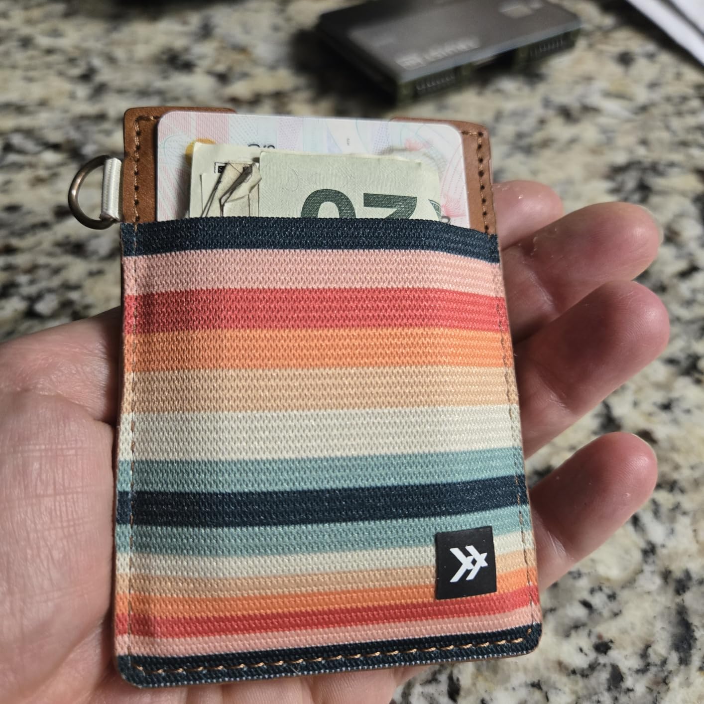 Thread Wallets Ultra Slim Minimalist Leather Card Holder Wallet (Olive) customer photo 2