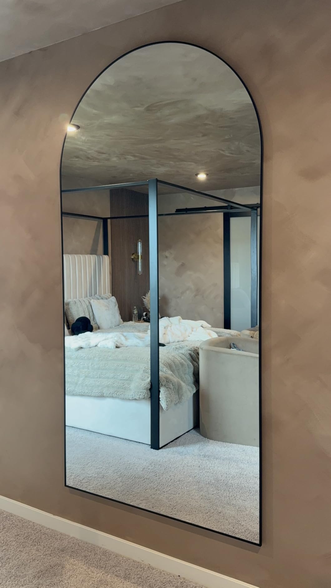 Dewfig Vintage Arched Wall Mirror, 30