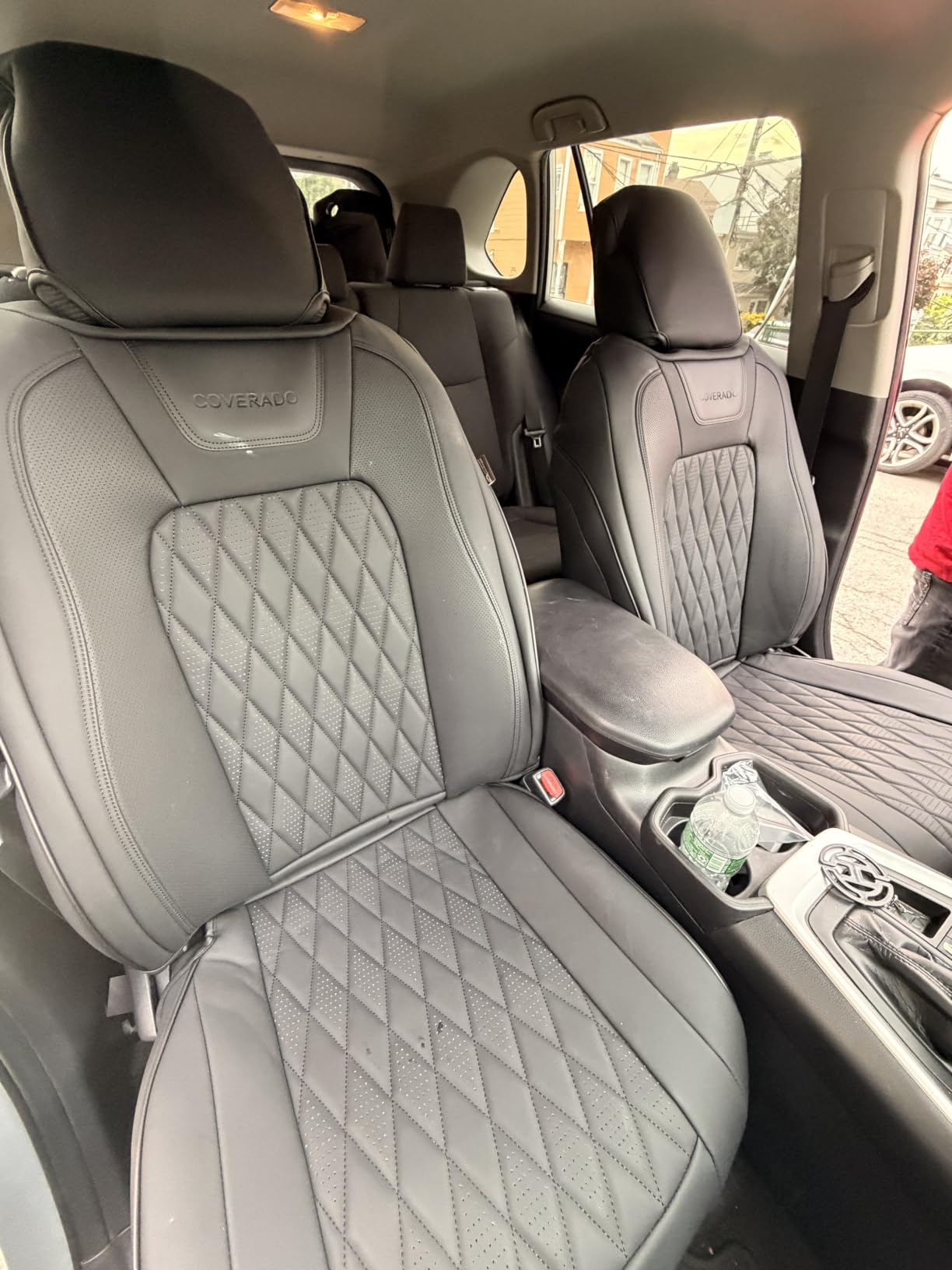 Coverado Leather Seat Covers Full Set Fit for Ford F150 F250 F350 F450, Waterproof Ford F150 Truck Seat Covers Fit for 2015-2026 F150 and 2017-2026 F250 F350 F450 (Black) customer photo 2