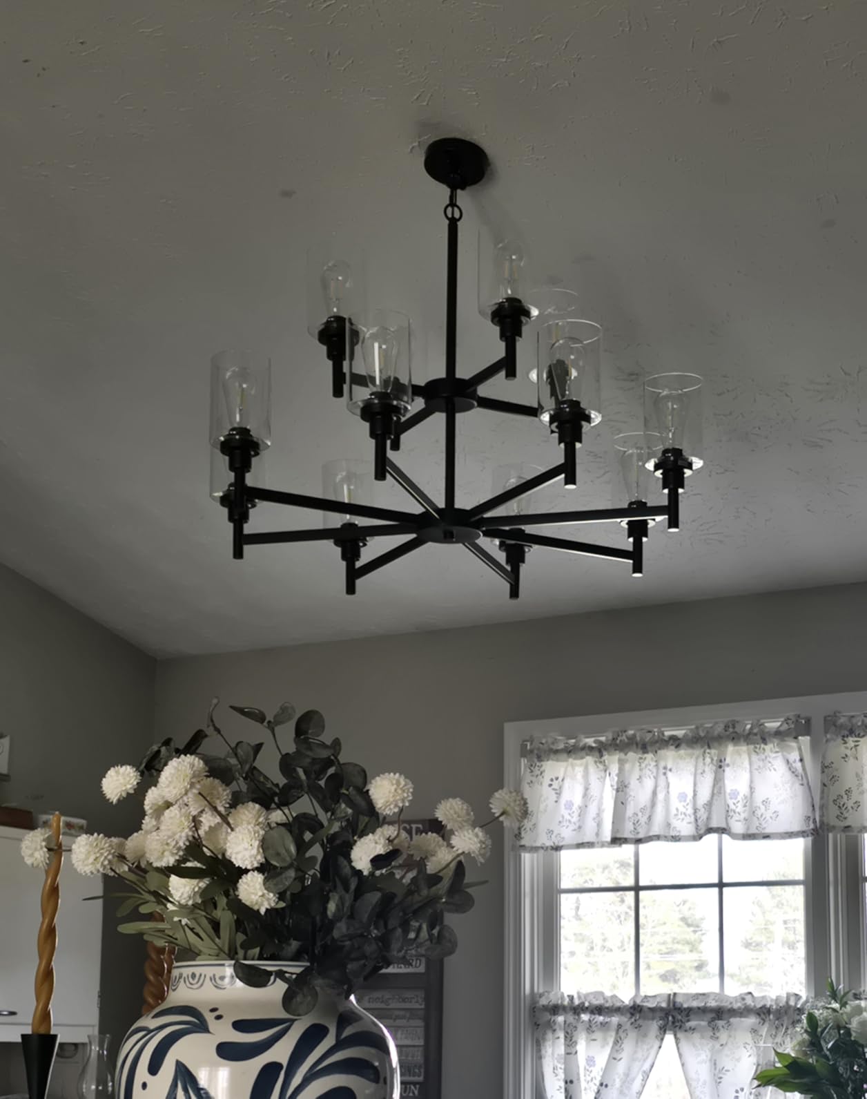 Black Farmhouse Chandeliers for Dining Room Light Fixtures Over Table customer photo 2