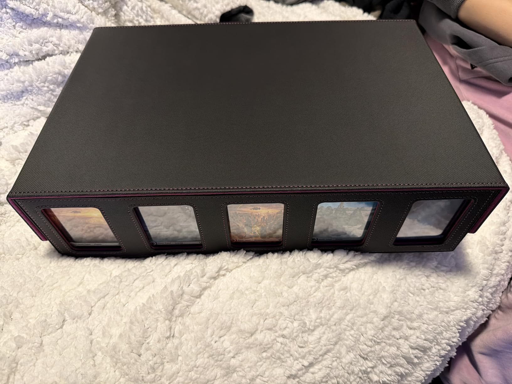 Kabinka 5 Row 3900+ Trading Card Storage Box with Commander Display | MTG Storage Box with Removable Lid Bulk Card Storage for MTG TCG PTCG Sports Card, Top Loaders Storage Box (Black) customer photo 2
