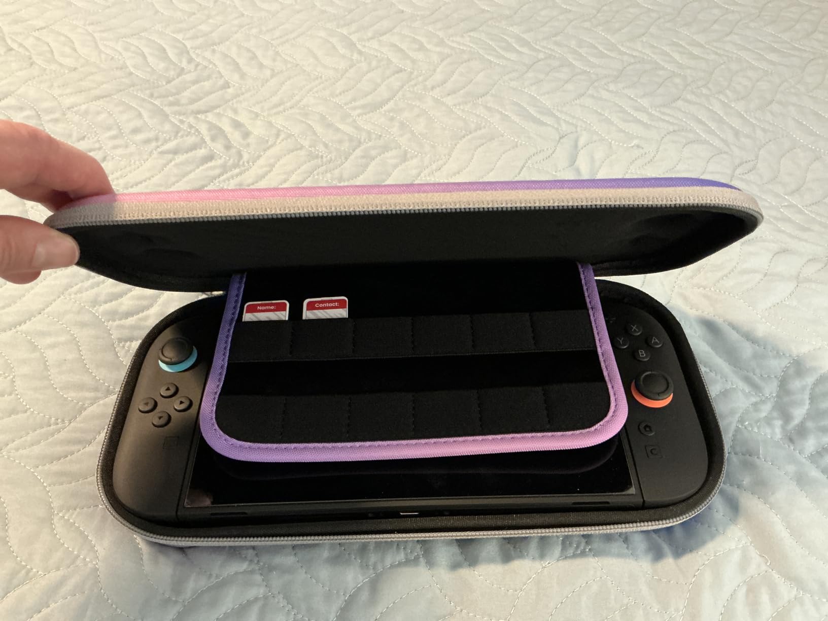 tomtoc Slim Carring Case for Nintendo Switch 2, Military Grade Protection | Odorless Felt Protective Hard Shell with 12 Game Card Slots, Portable Travel Storage Bag with Original Patent, Soft Interior customer photo 1