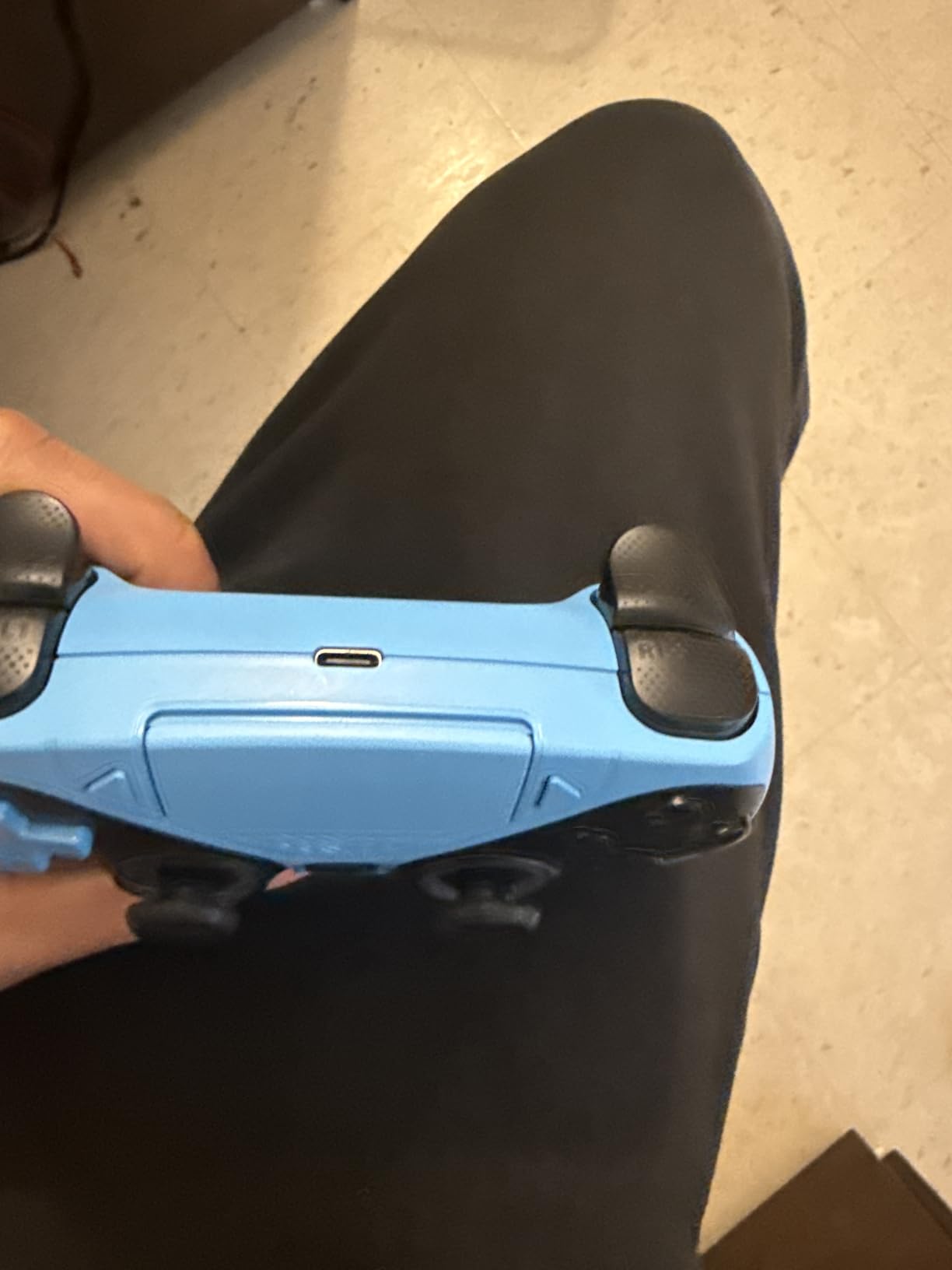 Dinosoo RGB Wireless Controller for PS5/PlayStation 5 PC, Bluetooth Controller with Turbo, Macro, Dynamic Vibration, 6-Axis Motion Control, 3.5mm Audio Jack, 1000mAh Battery, Speaker - Blue customer photo 2
