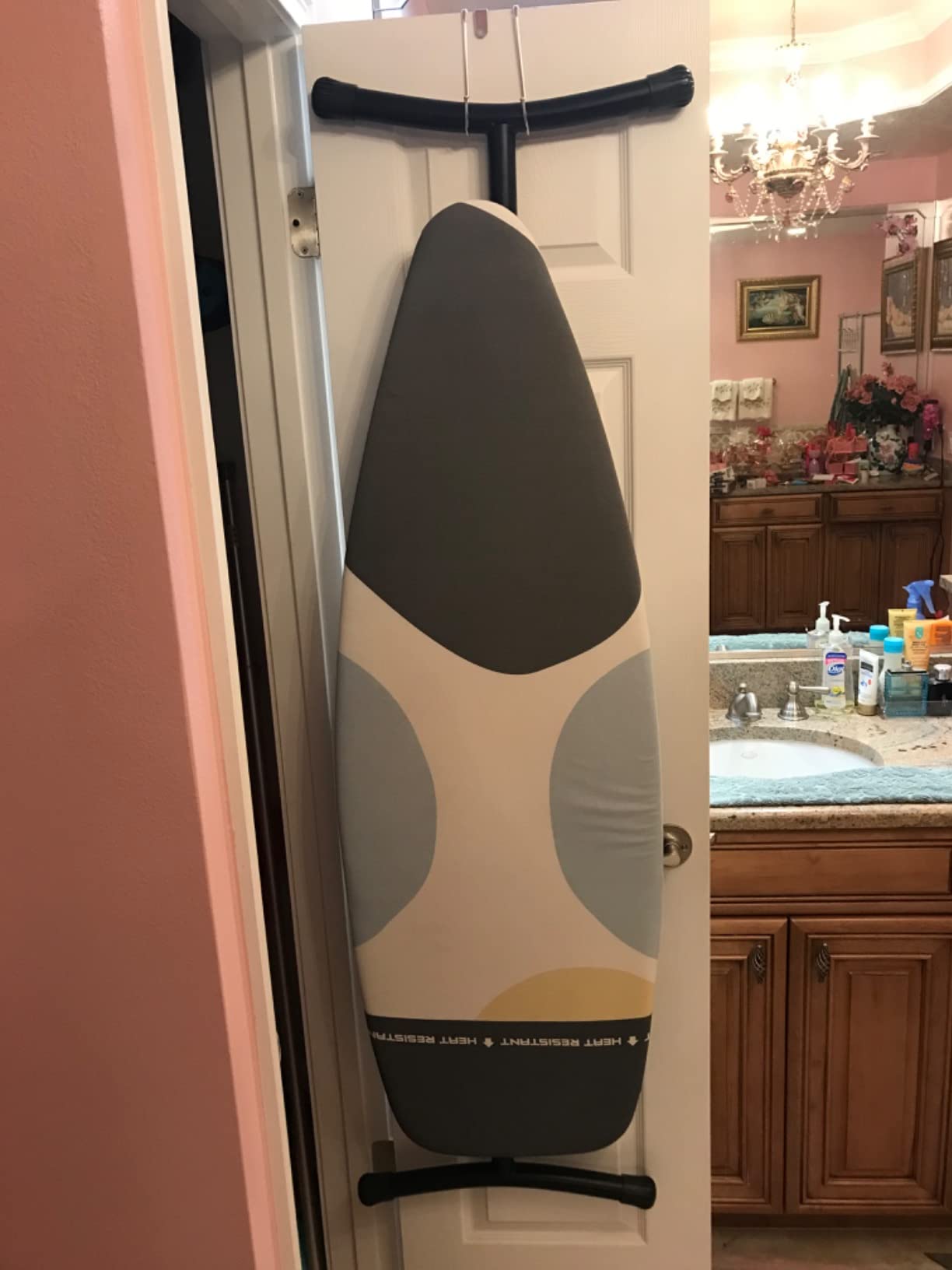Brabantia Premium Ironing Board with Heat Resistant Parking Zone | X-Large (Size D) | Fairtrade Denim Black | Tall & Wide, Adjustable Height (31-40