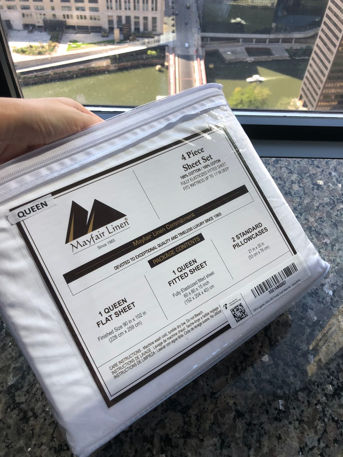 Mayfair Linen 100% Egyptian Cotton Sheets California King Size - Luxury 600 Series Voyage Collection Cotton Sheets Cal King Size (4 PC, White), Soft, Cooling, 16