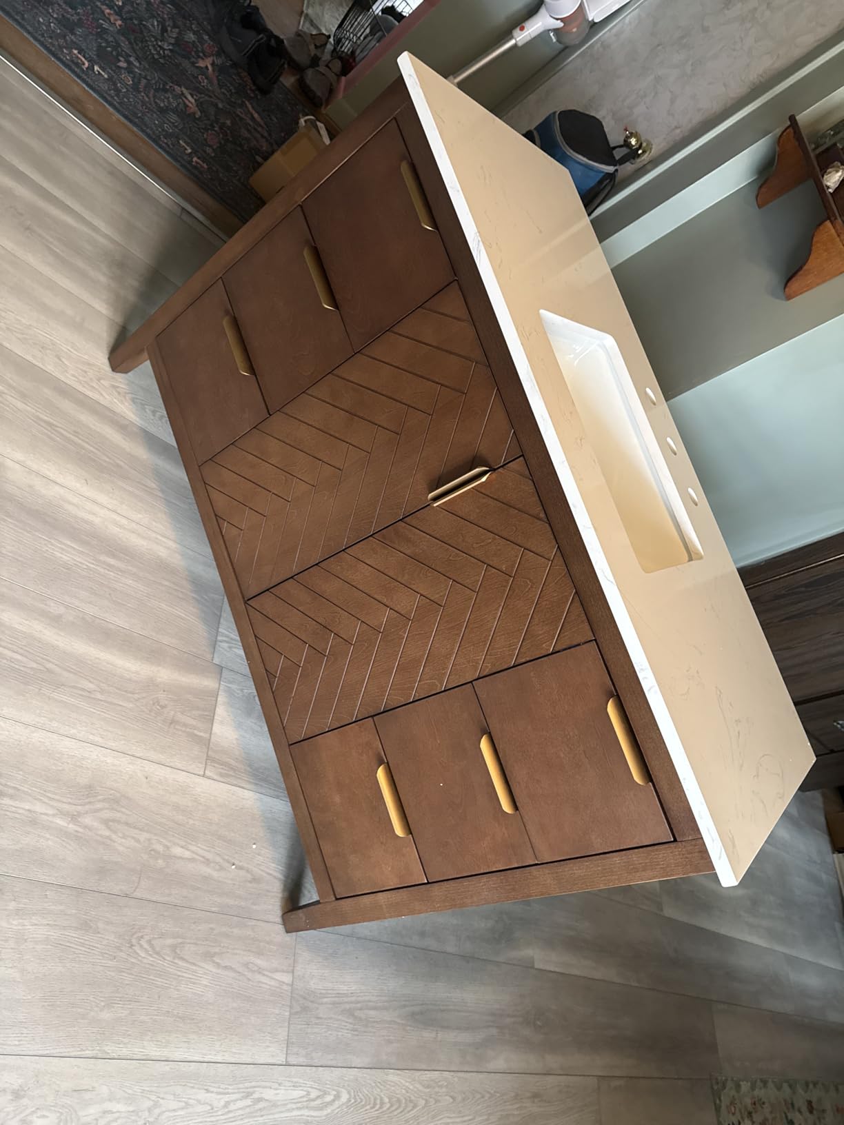 48 Inch Bathroom Vanity with Sink, Modern Steel Blue Bathroom Vanities with Soft Closing Doors & Dovetail Drawers, Quartz Countertop, No Assembly Required customer photo 2