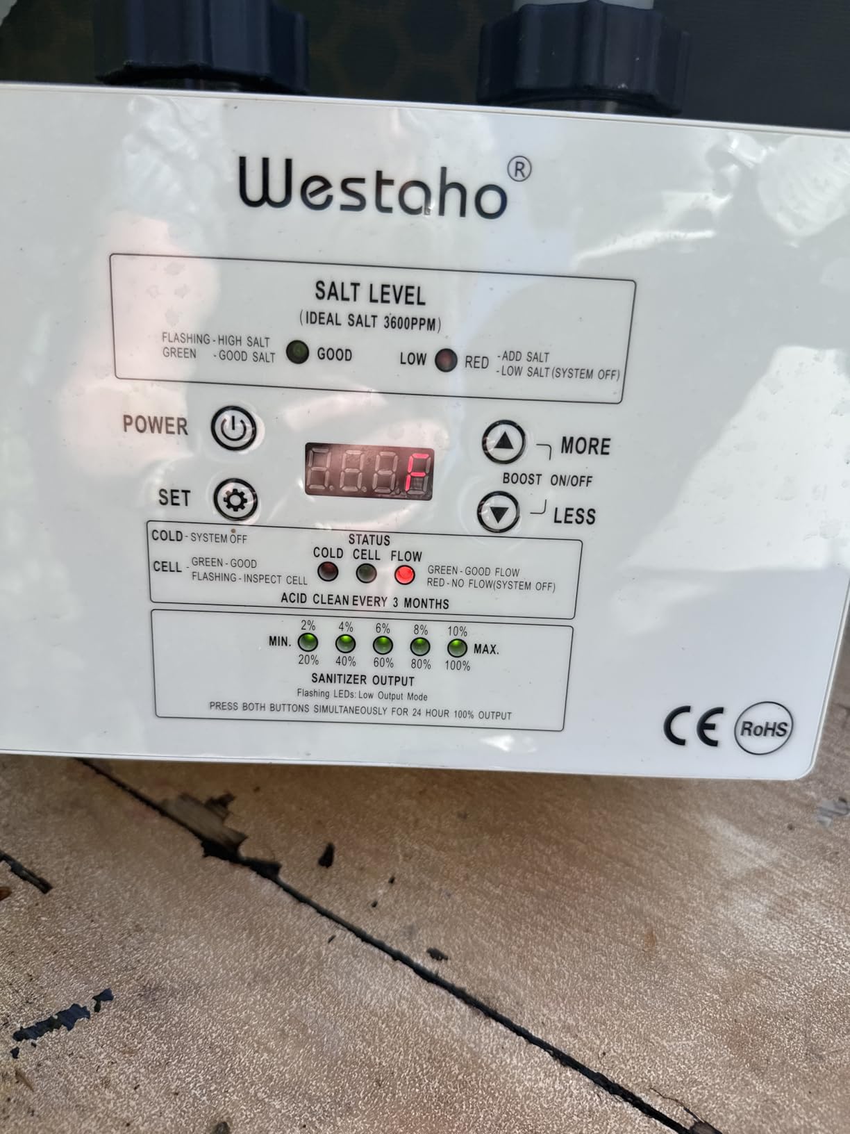 Salt Chlorine Generator, Westaho Salt Water Pool Chlorinator System with USA-Made Titanium Cells, for Above Ground Pools Up to 15,000 Gallons, Compatible with Intex Pools, IP66 Waterproof customer photo 1