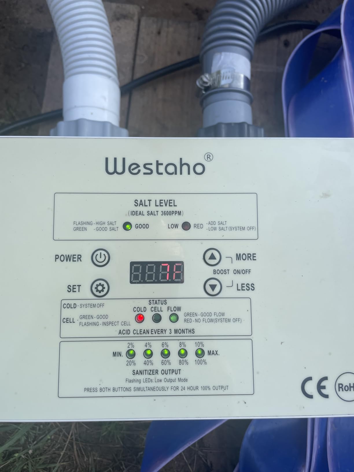 Salt Chlorine Generator, Westaho Salt Water Pool Chlorinator System with USA-Made Titanium Cells, for Above Ground Pools Up to 15,000 Gallons, Compatible with Intex Pools, IP66 Waterproof customer photo 2