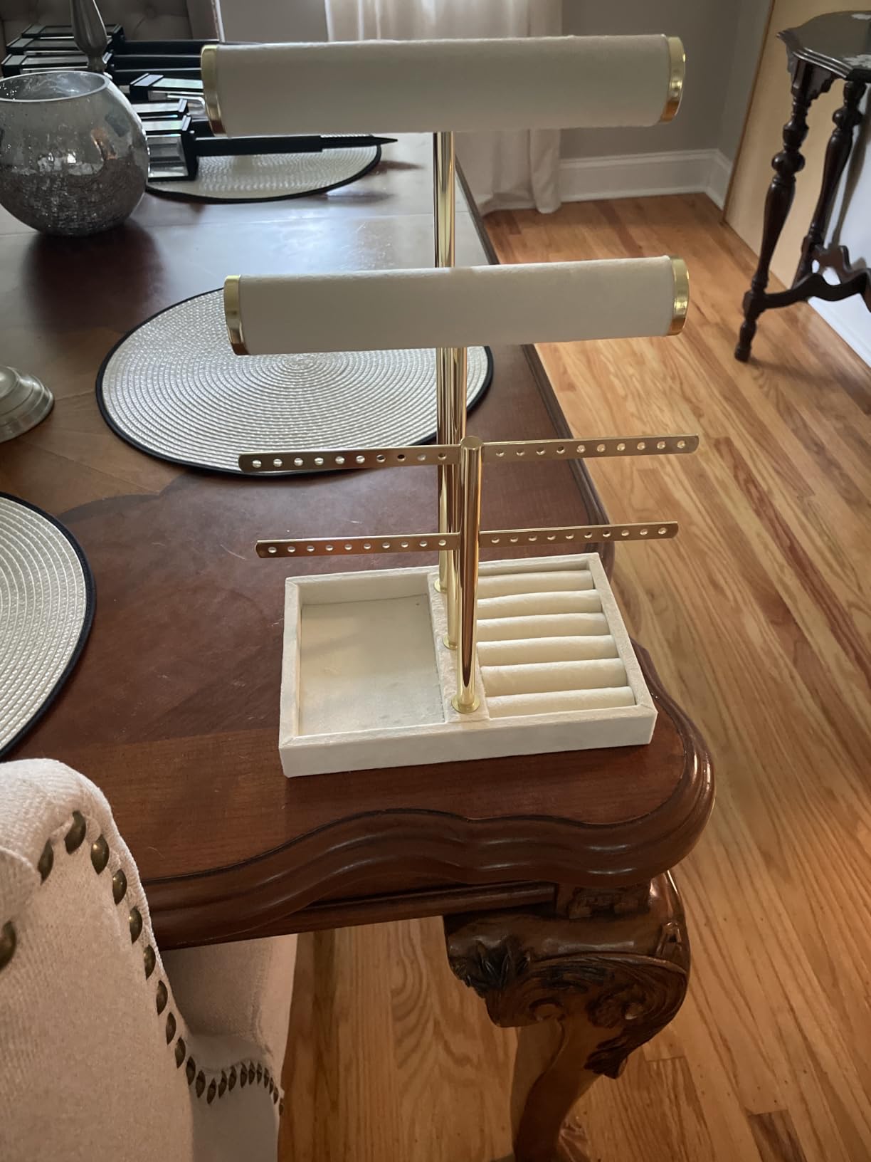 Jewelry Organizer Stand for Necklaces, Bracelets, Earrings, Rings, Green customer photo 2