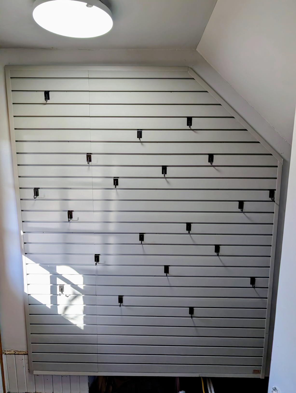 VEVOR Slat Wall Paneling, 8 x 4 ft, PVC Garage Slatwall without Accessories, Black Slat Wall Easy-to-Install Adjustable Slatwall Panel with Coupling Structure & DIY Cutting, Fits for Storage & Display customer photo 2