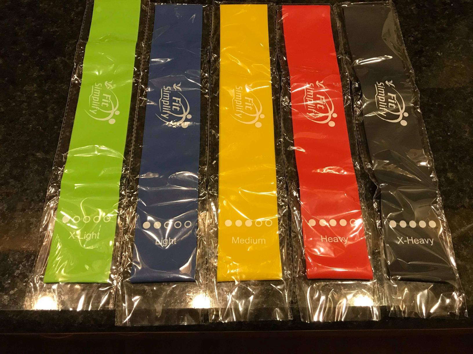 Fit Simplify Resistance Loop Exercise Bands with Instruction Guide and Carry Bag, Set of 5 customer photo 1