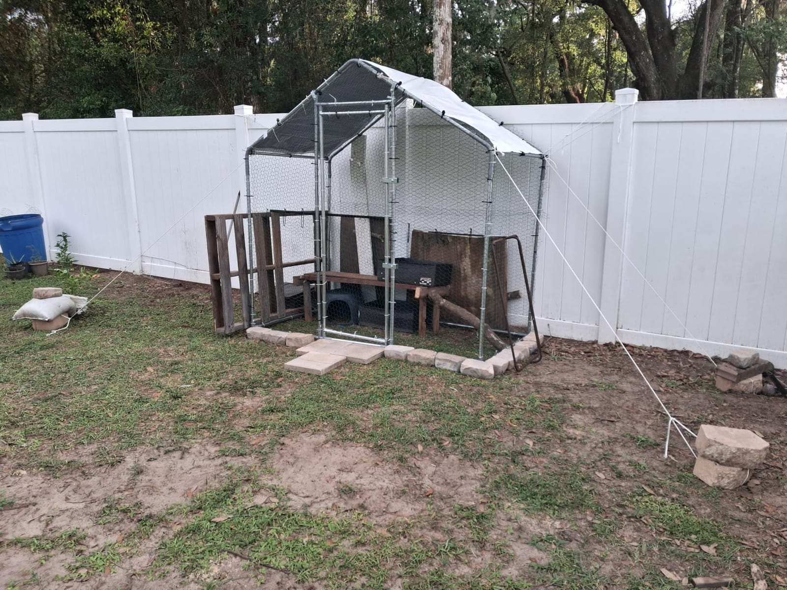 VEVOR Large Metal Chicken Coop with Run, Walkin Chicken Coop for Yard with Waterproof Cover, 6.5 x 9.8 x 6.5 ft, Spire Roof Large Poultry Cage for Hen House, Duck Coop and Rabbit Run customer photo 1