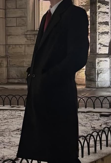 xxxiticat Men Winter Trench Coat Quilted Long Jacket Overcoat Wool Pea Coat customer photo 2