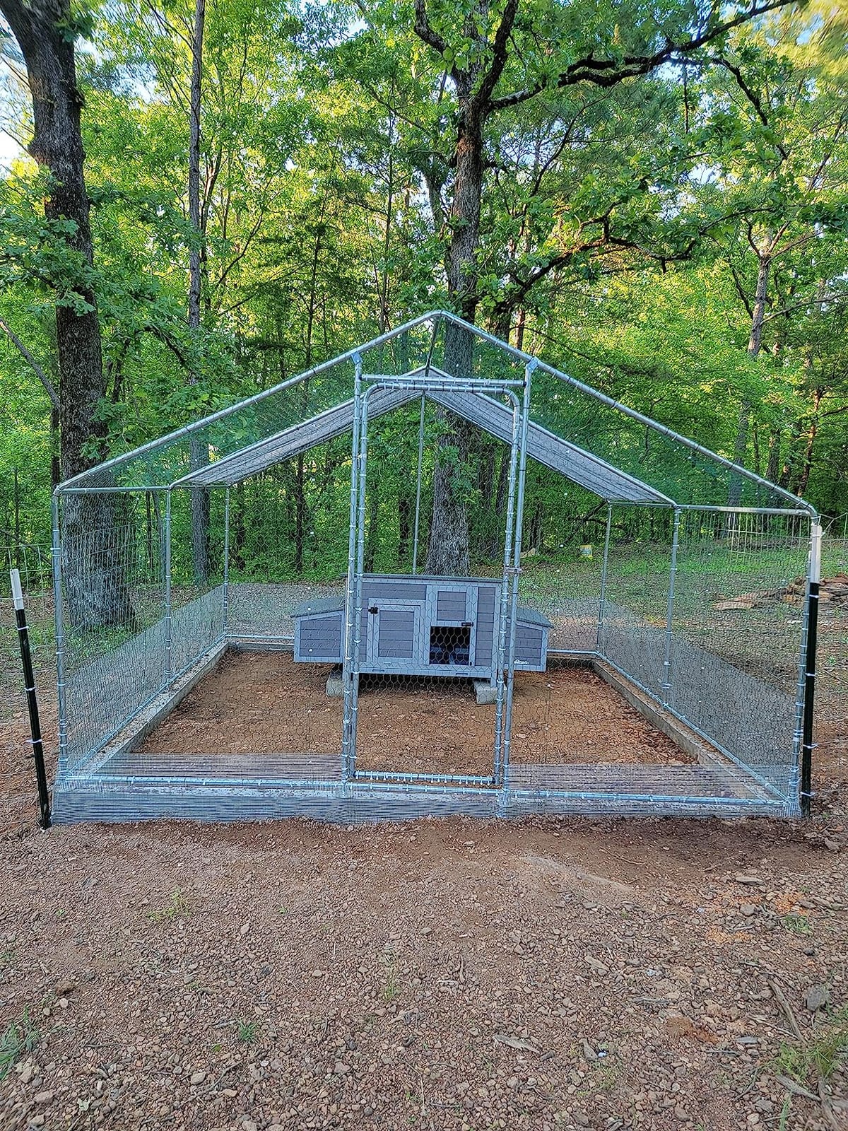 10x6.5 Metal Chicken Coop Walk-in for 8-12 Chickens, Galvanized Waterproof customer photo 2