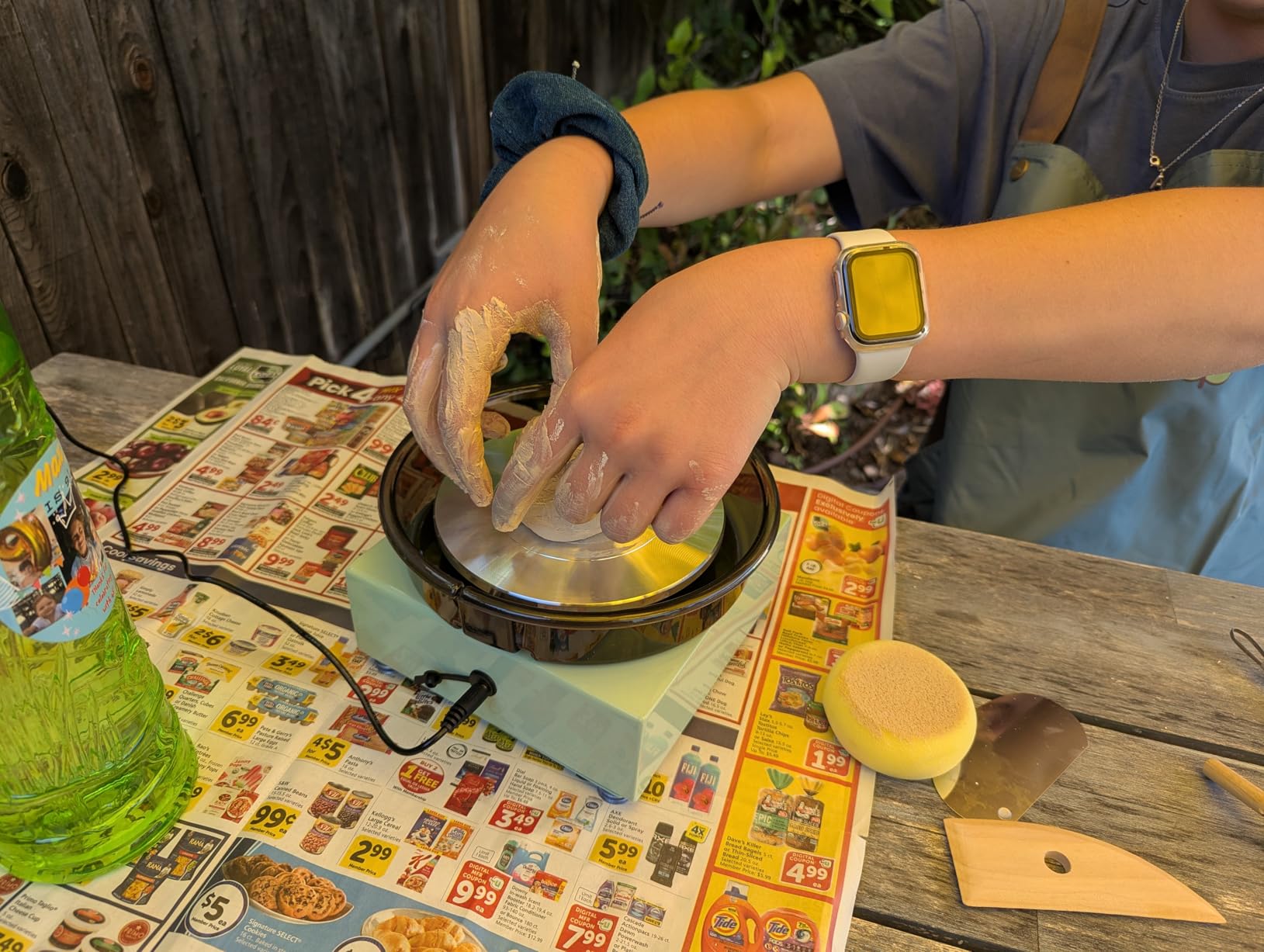 Mini Pottery Wheel for Kids, Beginners, Adults, All-in-one Kit customer photo 2