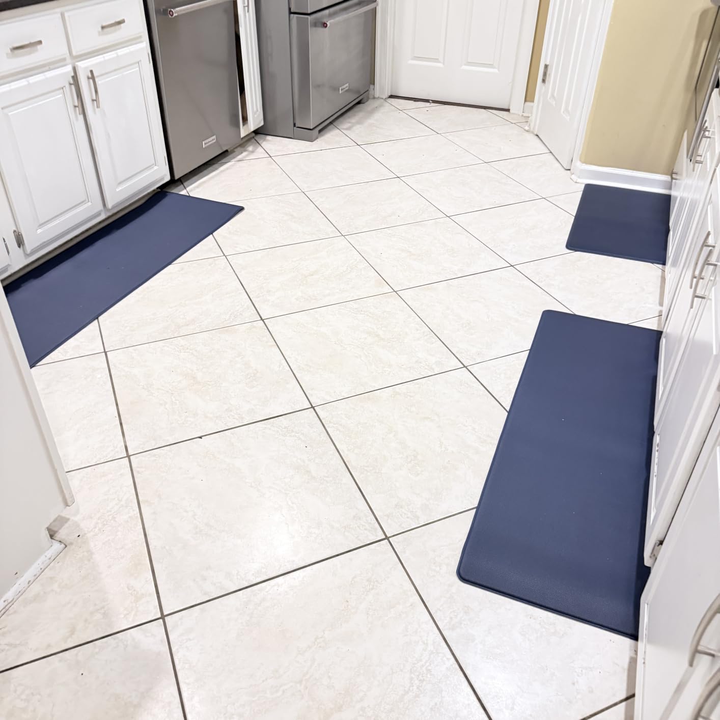 KitchenClouds Kitchen Mats for Floor, 3PCS Cushioned Soft Kitchen Rugs | Non Slip Anti Fatigue Mats for Floor, Waterproof Kitchen Sink Mat, Cushioned Standing and Comfort Mats for Office, Black customer photo 1