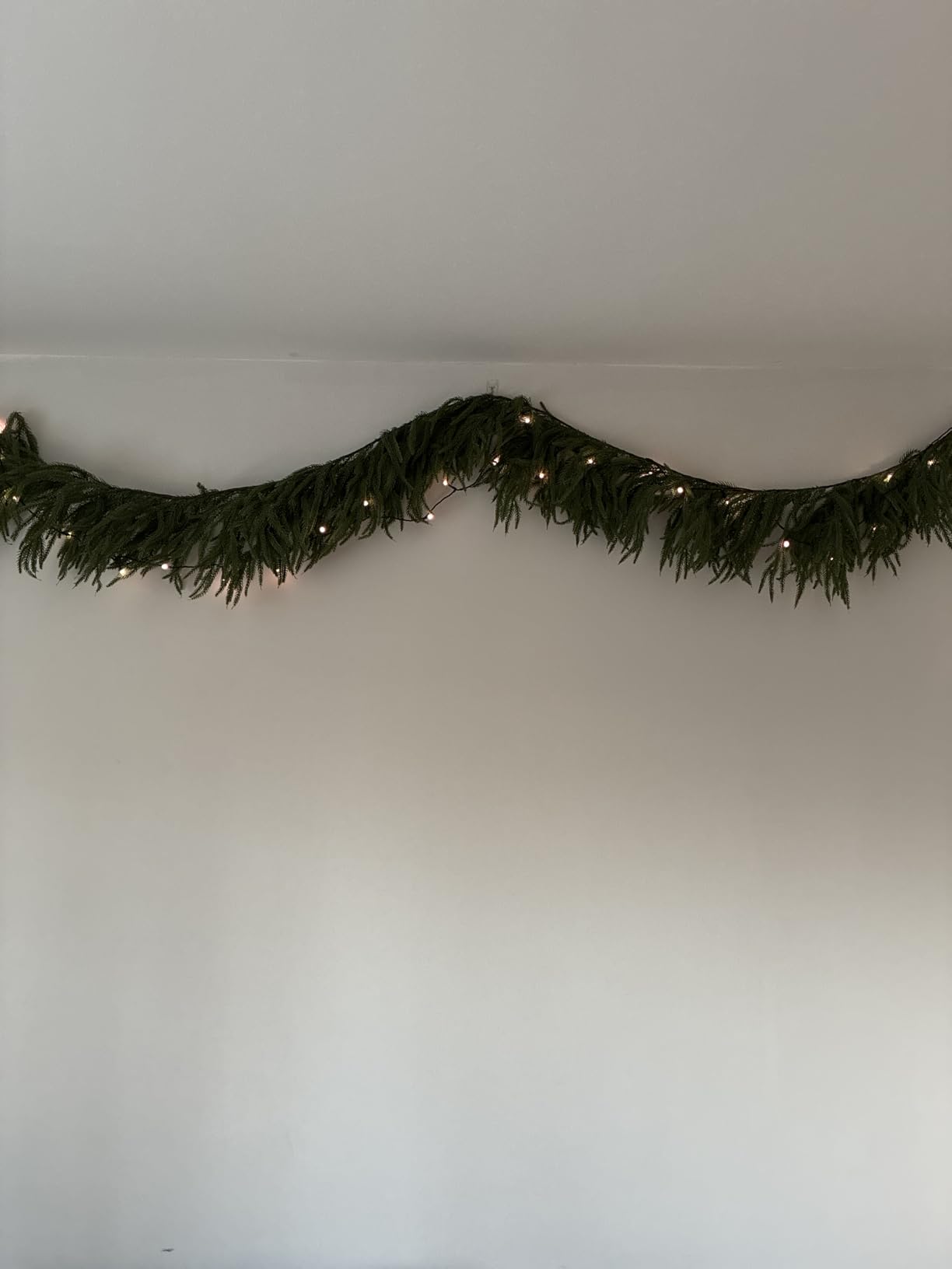 Alupssuc 9FT Christmas Garland, Artificial Real Touch Norfolk Pine Garland customer photo 1