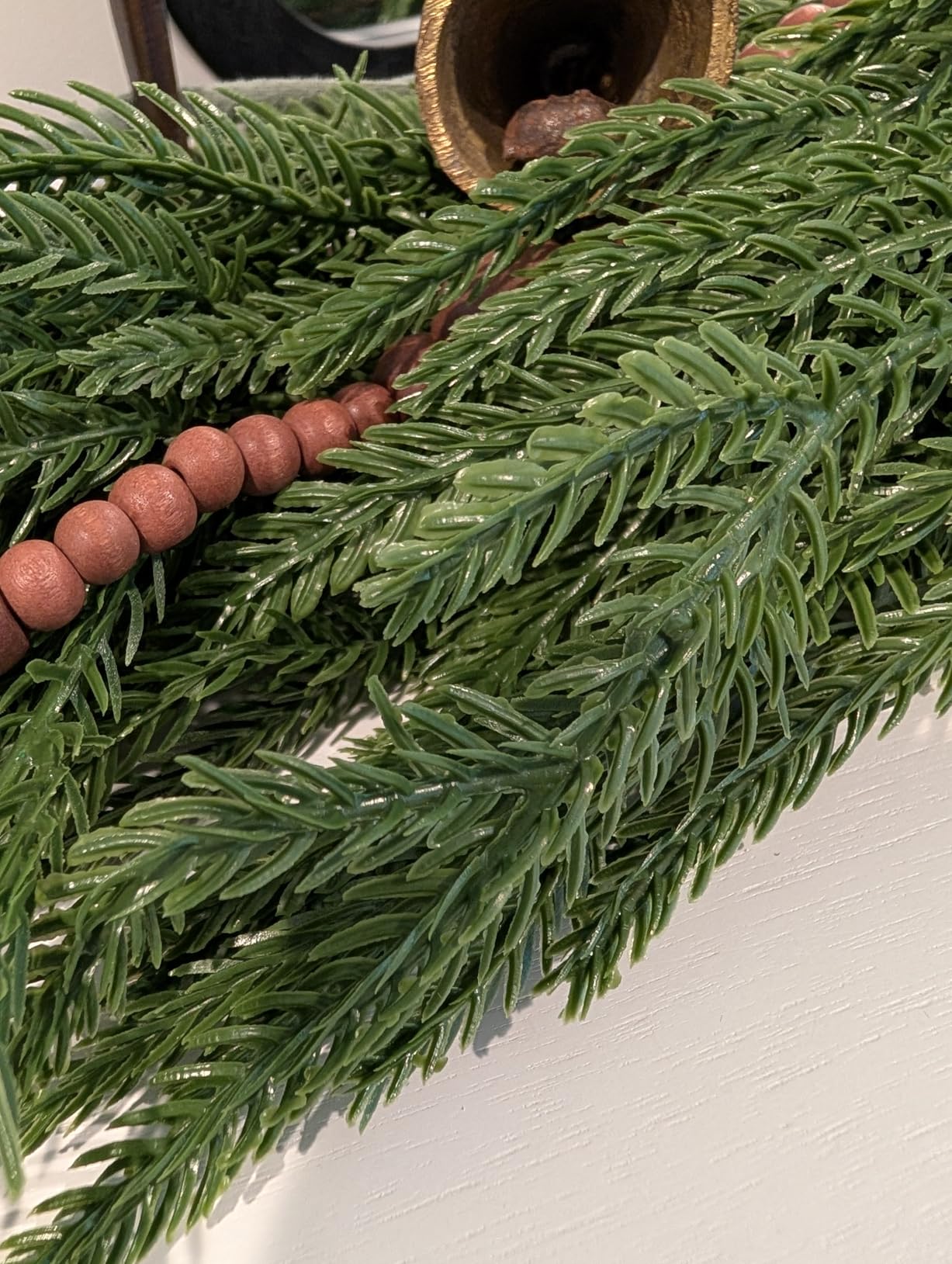 Alupssuc 9FT Christmas Garland, Artificial Real Touch Norfolk Pine Garland customer photo 2