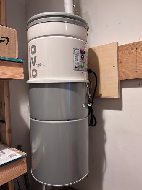 OVO Heavy Duty Powerful Central Vacuum System, Hybrid Filtration (with or Without Disposable Bags) 35L or 9.25Gal, 700 Air watts with 40ft Deluxe Accessory kit Included customer photo 2
