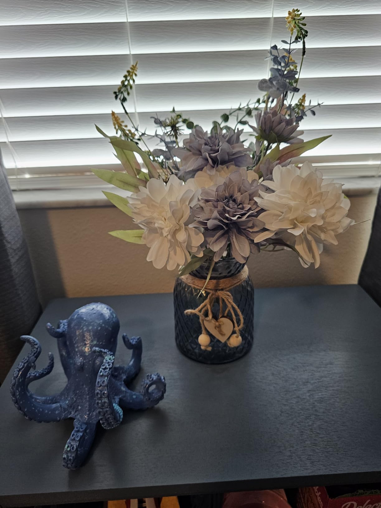 Leftover Fake Fall Flowers in Vase,Faux Flowers in Vase,Fall Floral Arrangement,Fall Centerpieces for Tables,Artificial Flowers,Kitchen Decor,Coffee Table Decor customer photo 1