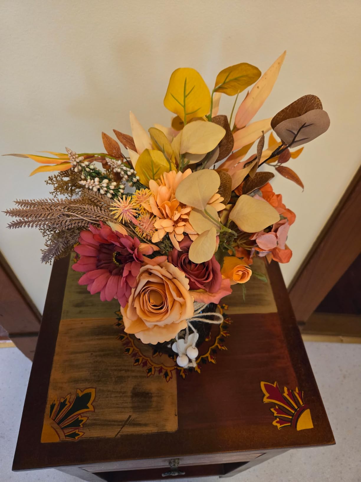Leftover Fake Fall Flowers in Vase,Faux Flowers in Vase,Fall Floral Arrangement,Fall Centerpieces for Tables,Artificial Flowers,Kitchen Decor,Coffee Table Decor customer photo 2