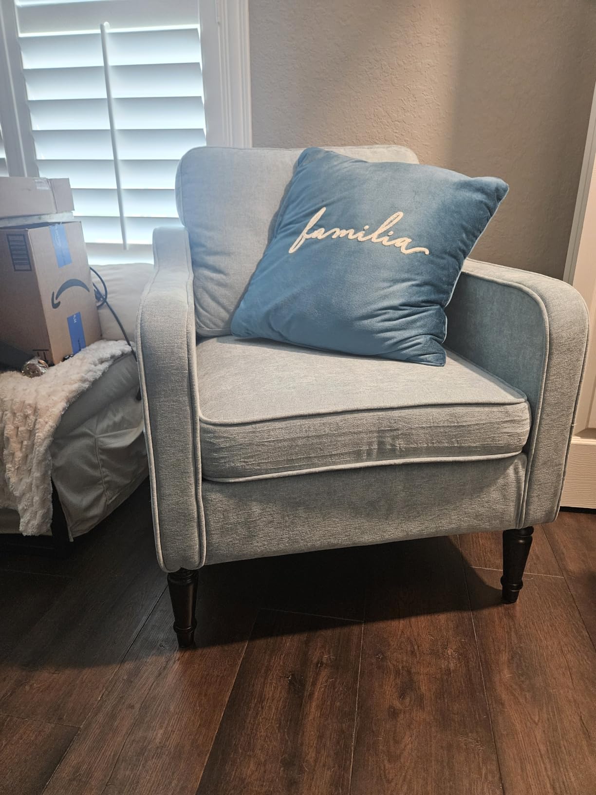 Accent Chair for Living Room, Mid Century Modern Reading Chair for Bedroom, Upholstered Armchair with Side Pockets, Comfy Single Sofa Side Chair for Office, Apartment, Small Room, Black customer photo 1