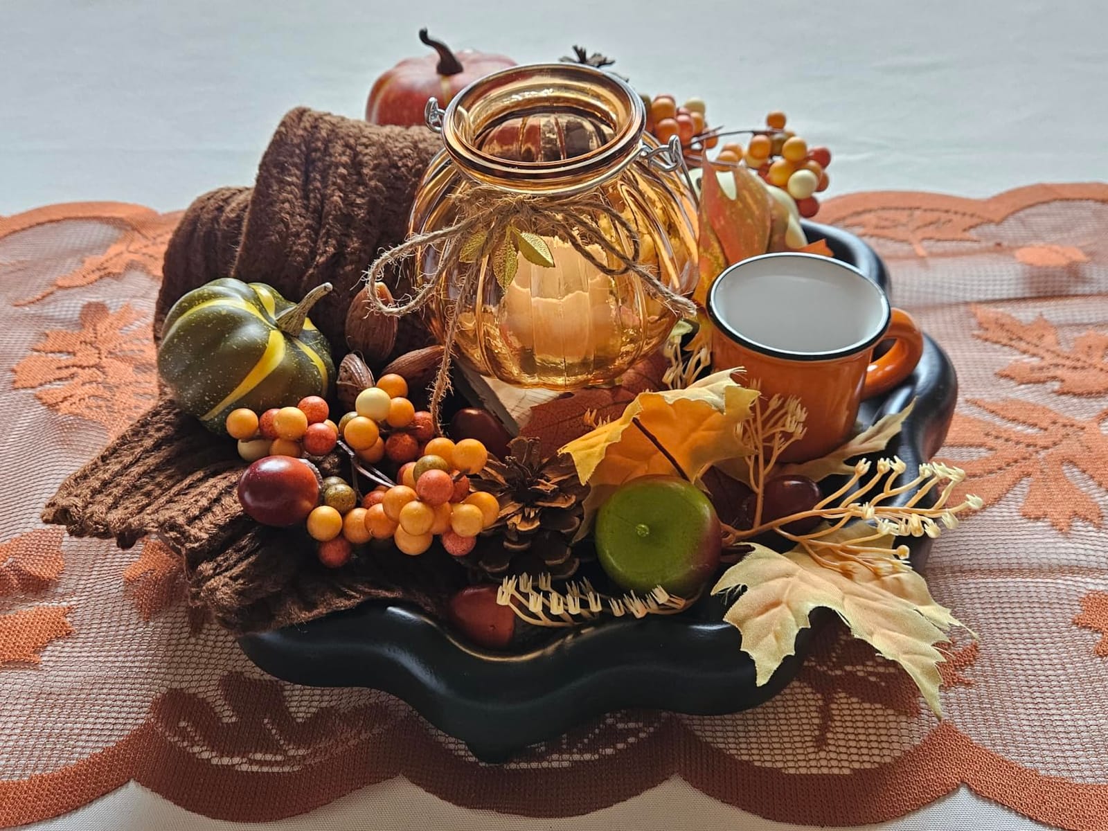 Realistic Mini Pumpkin Decor Indoor 16PCS Artificial Pumpkins for Fall Decorations for Home Fall Centerpieces for Tables Outdoor Thanksgiving Halloween Party/Berries Maple Leaf Autumn Fillers decor customer photo 1